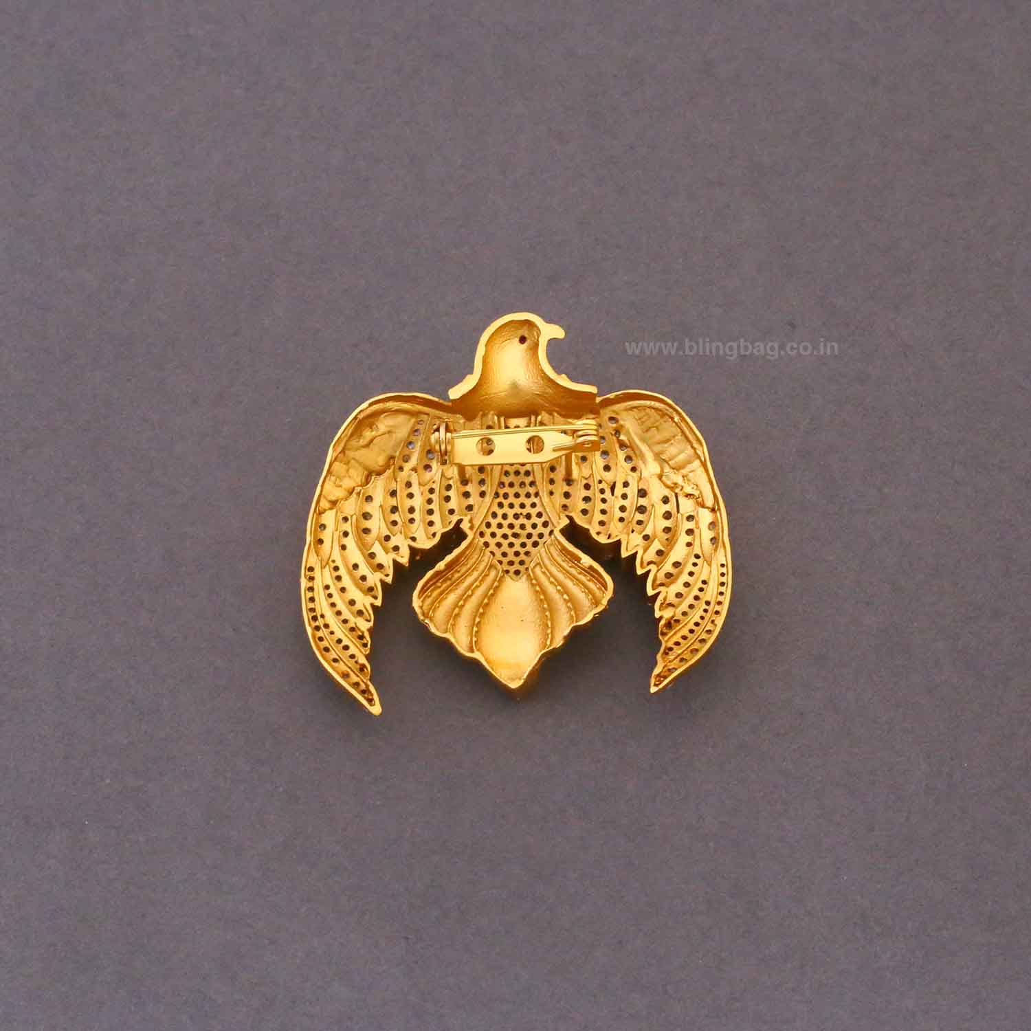 Golden Royal Eagle Crest Brooch - Image 4