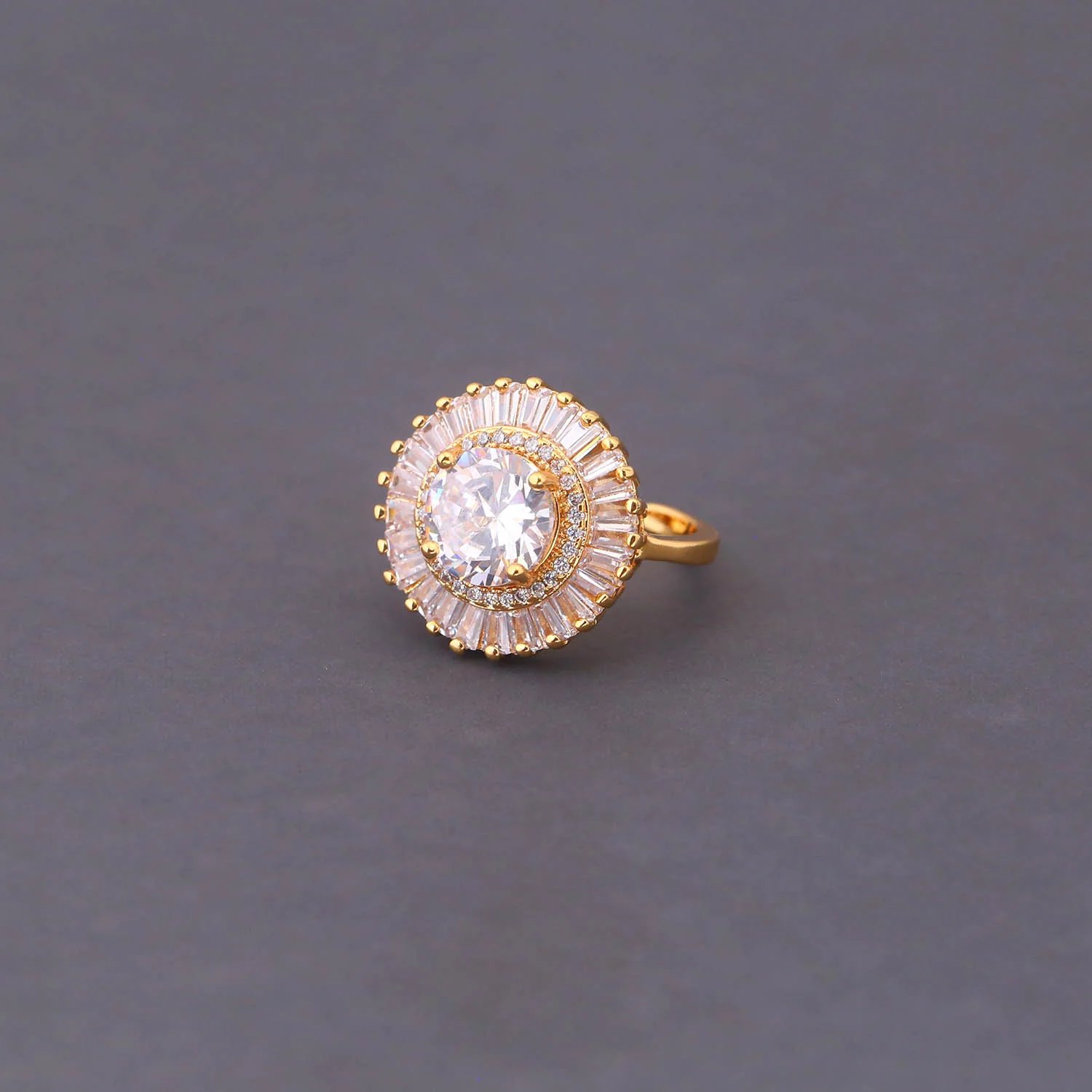 Golden Rya Zirconia Ring - Image 4