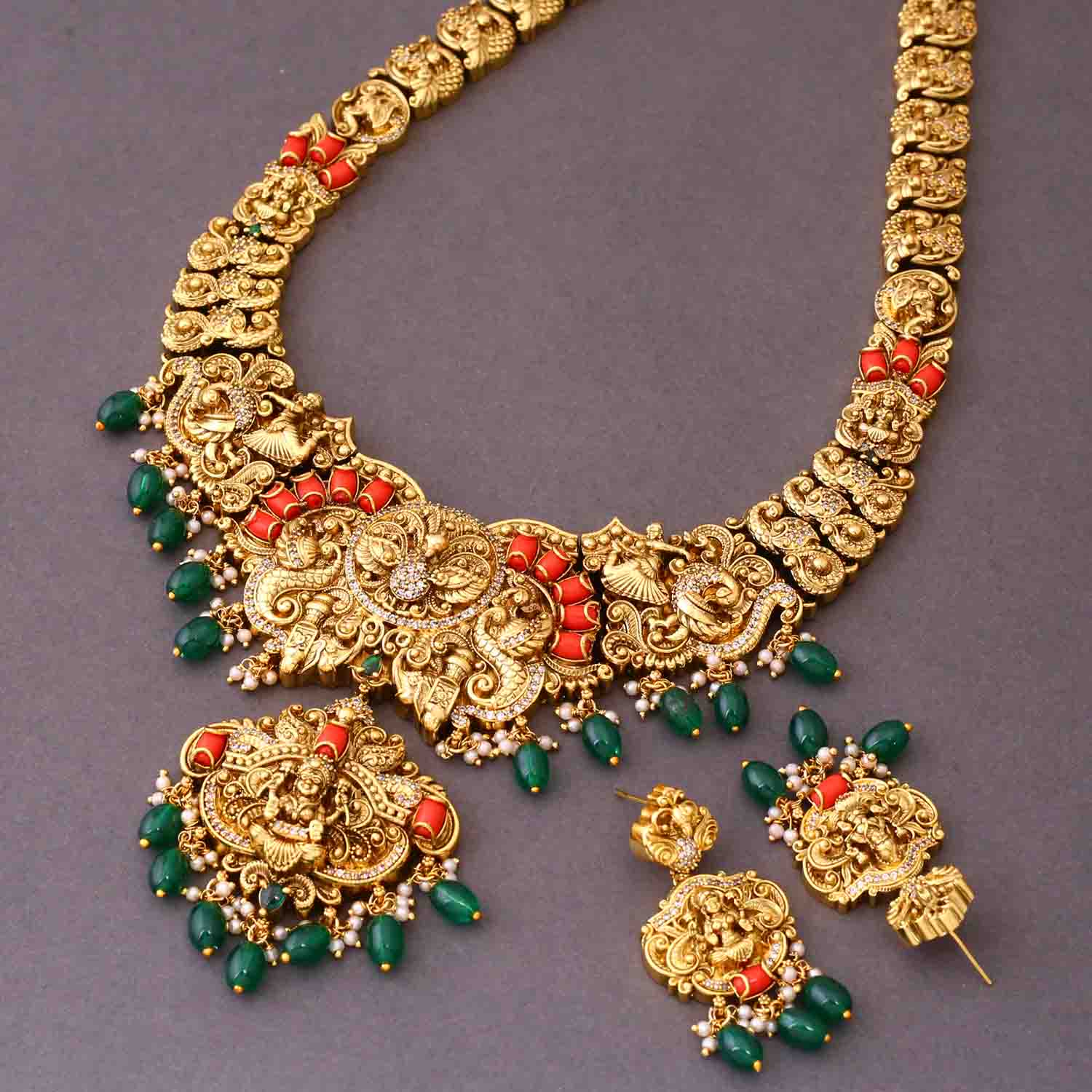 Golden Sachidevi Temple Jewellery Set - New Arrival - Image 4