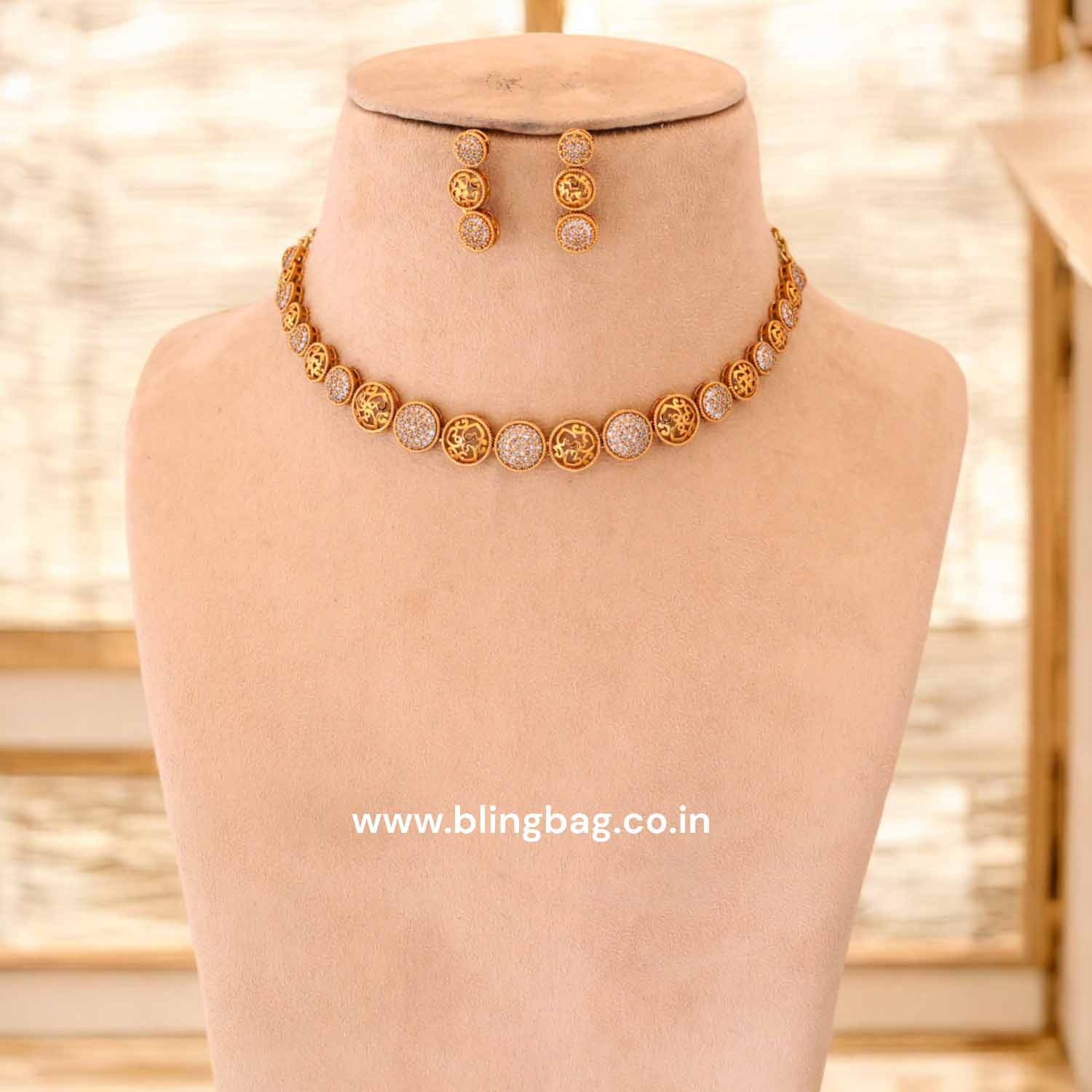 Golden Samrudhi Antique Jewellery Set- New Arrival - Image 2