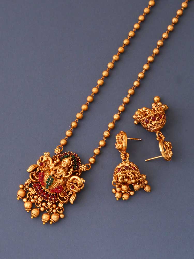 Golden Satyabhama Temple Jewellery Set - New Arrival - Image 4