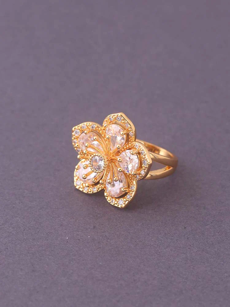 Golden Selah Zirconia Ring - Image 3