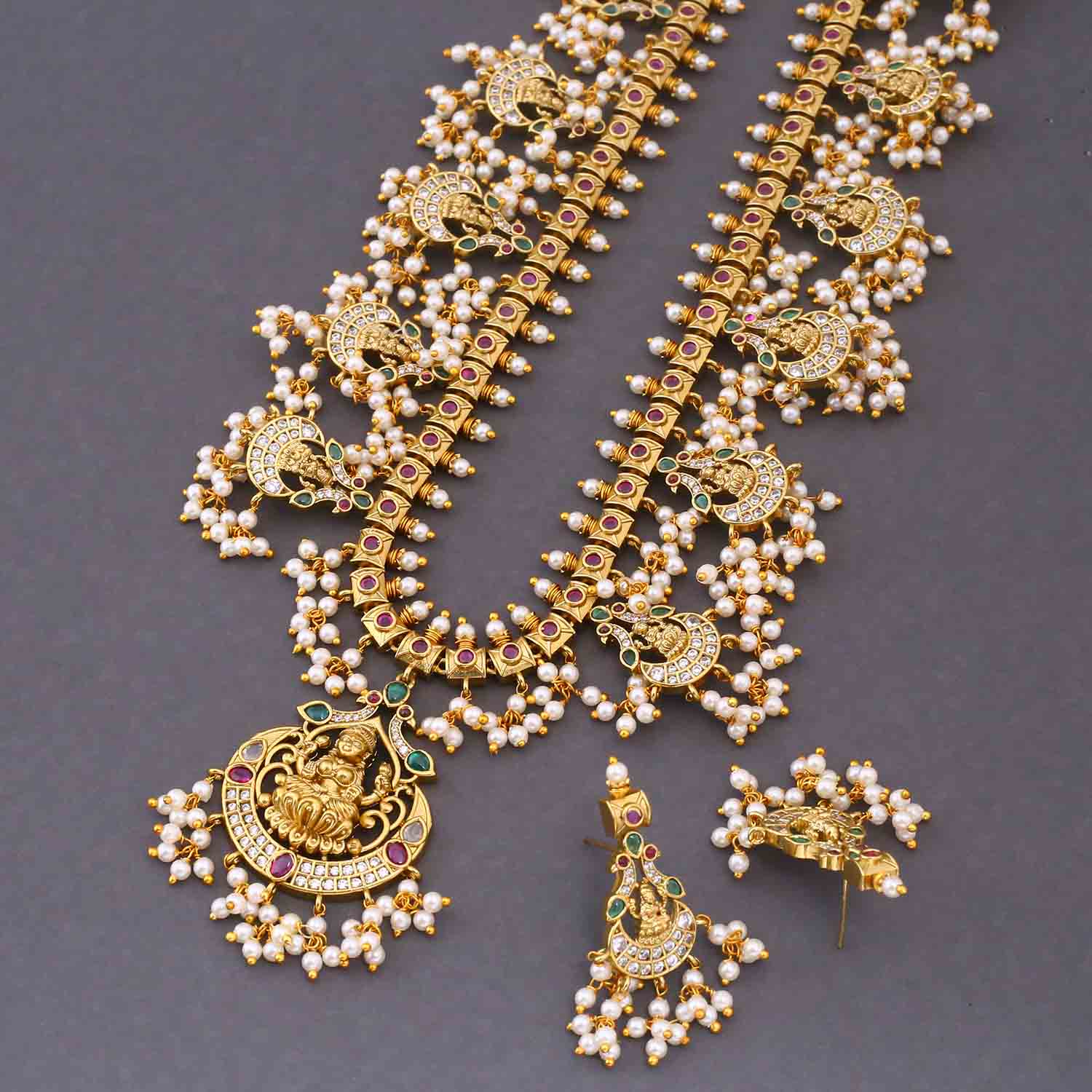 Golden Shresti Temple Jewellery Set- New Arrival - Image 5