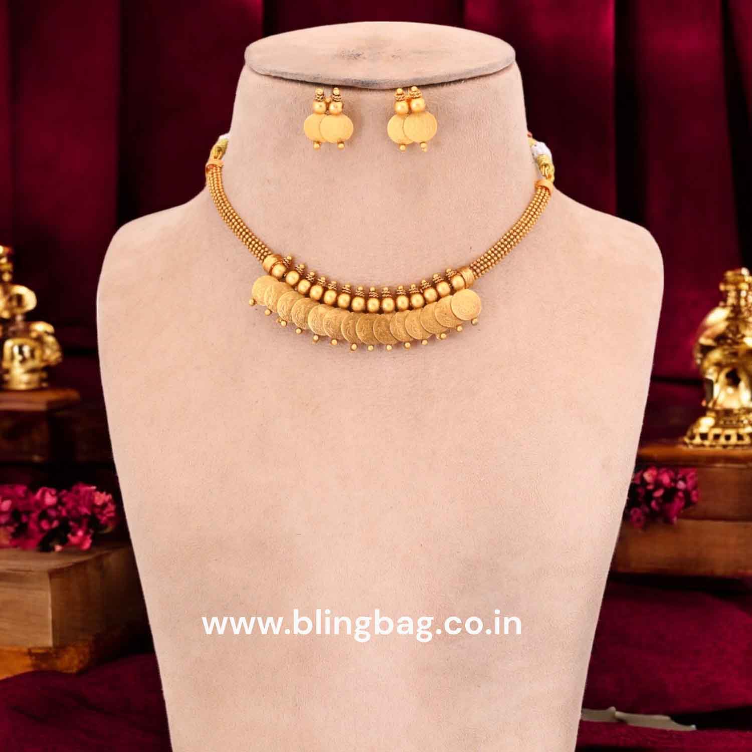 Golden Shubhada Temple Jewellery Set- New Arrival - Image 2