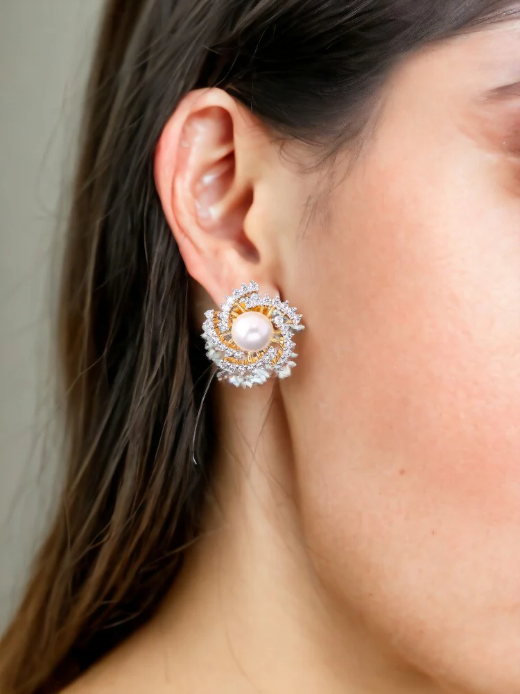 Golden Starlie Zirconia Studs - Image 2