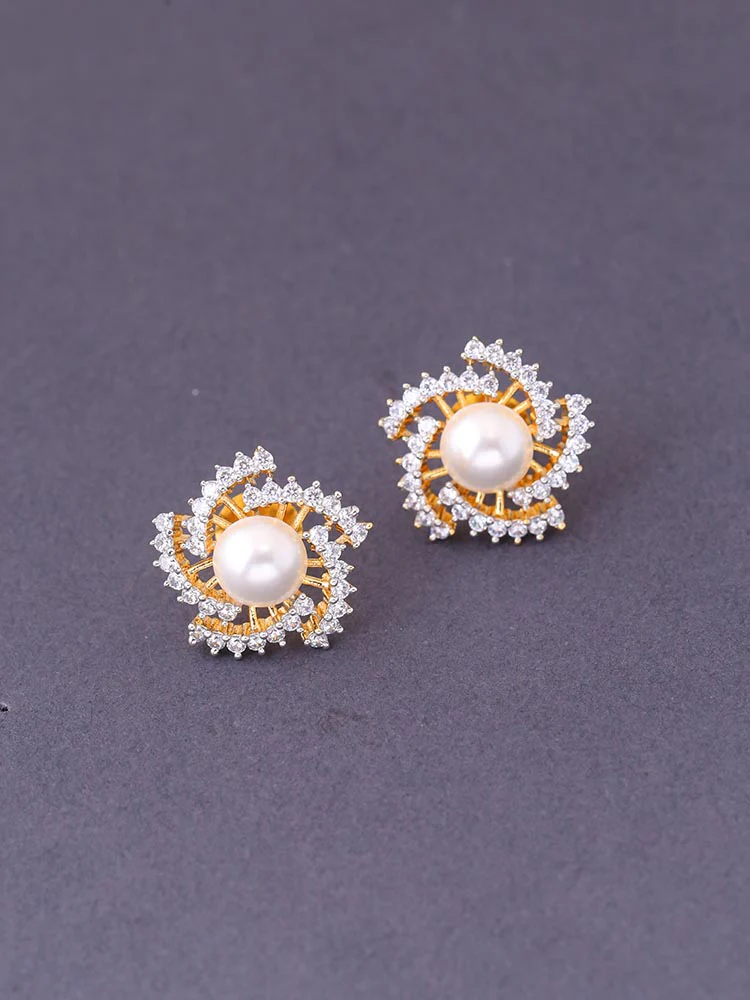 Golden Starlie Zirconia Studs - Image 3