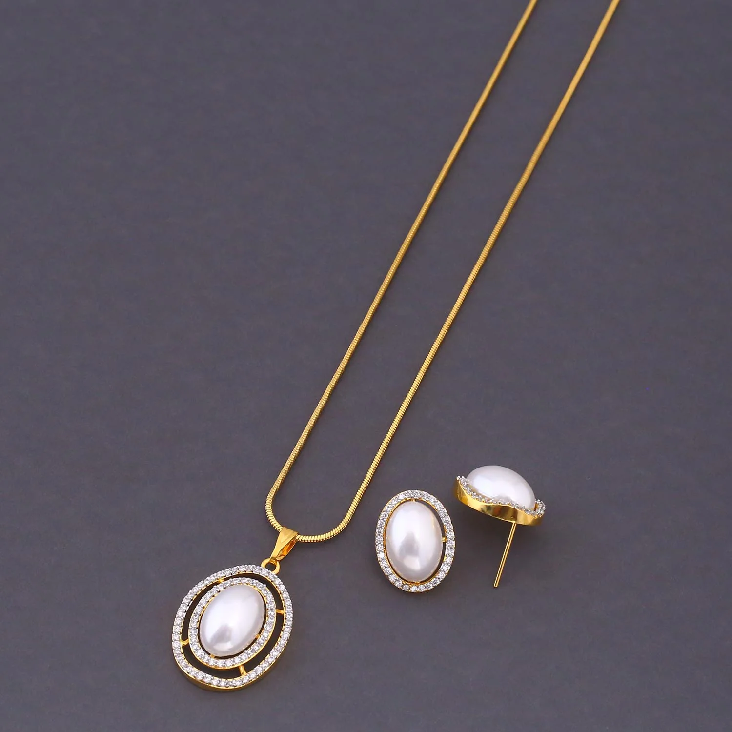 Golden Stevie Zirconia Pendant Set - Image 4