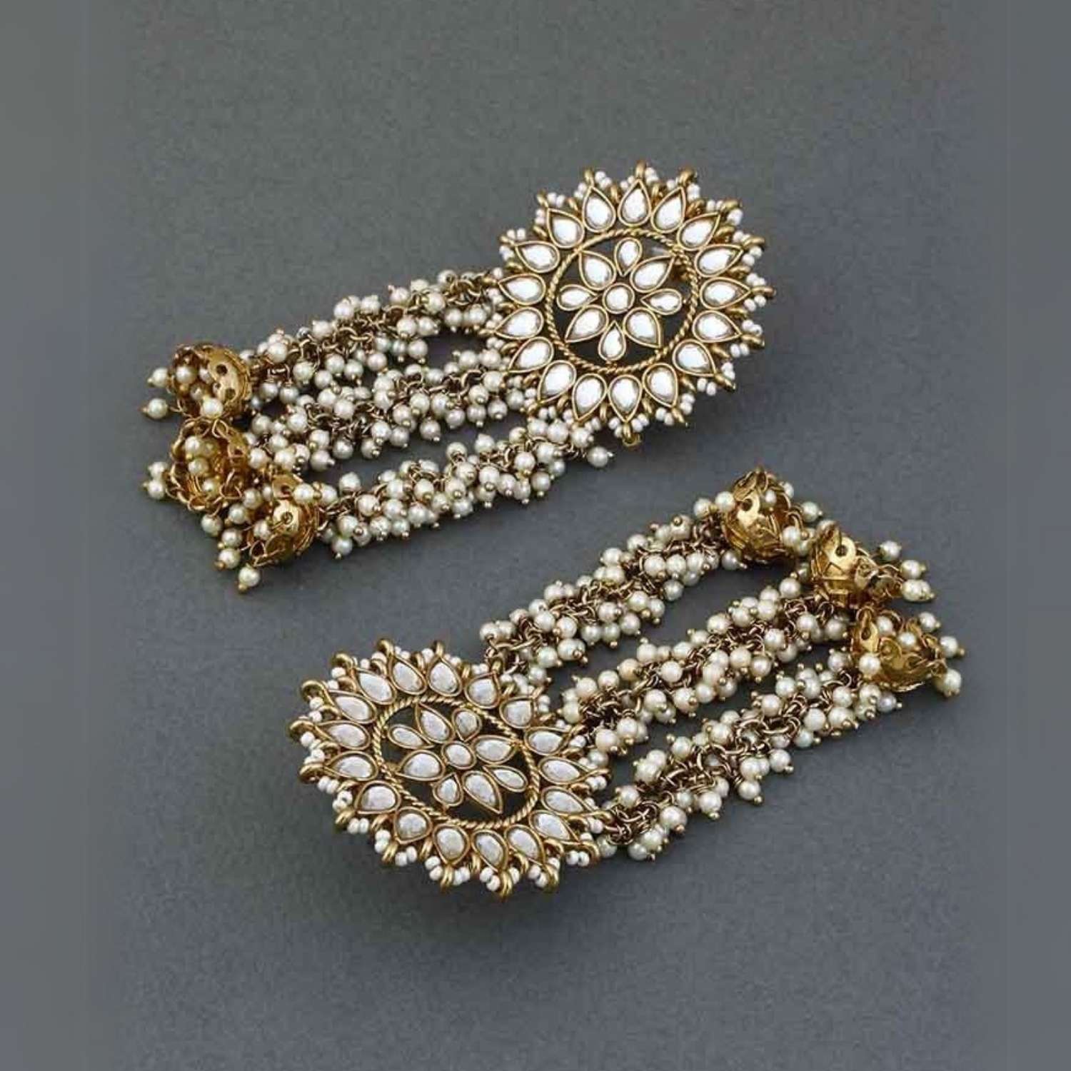 Golden Surajmukhi Jhumkis - Image 3