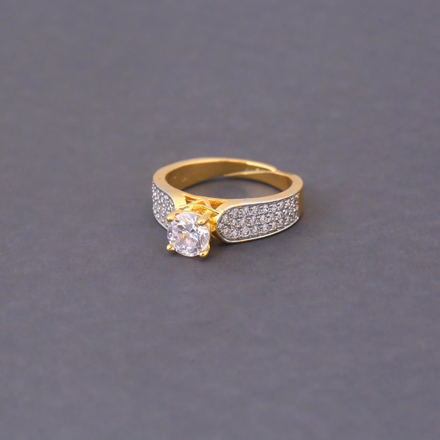 Golden Talia Adjustable Zirconia Ring - Image 4