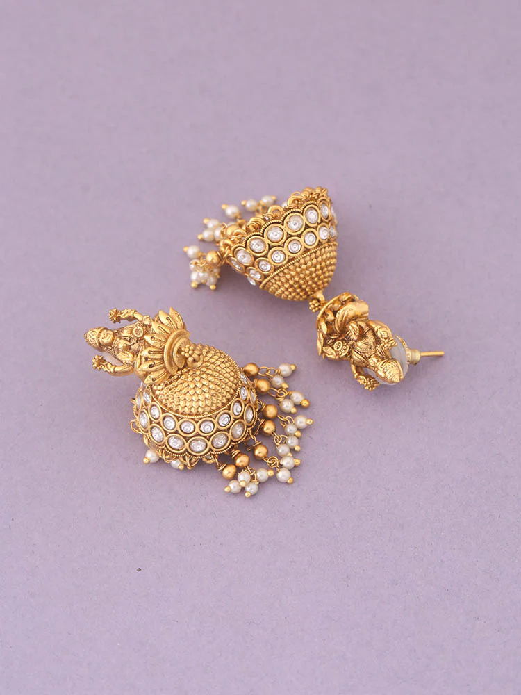 Golden Tapati Temple Jhumkis - Image 3