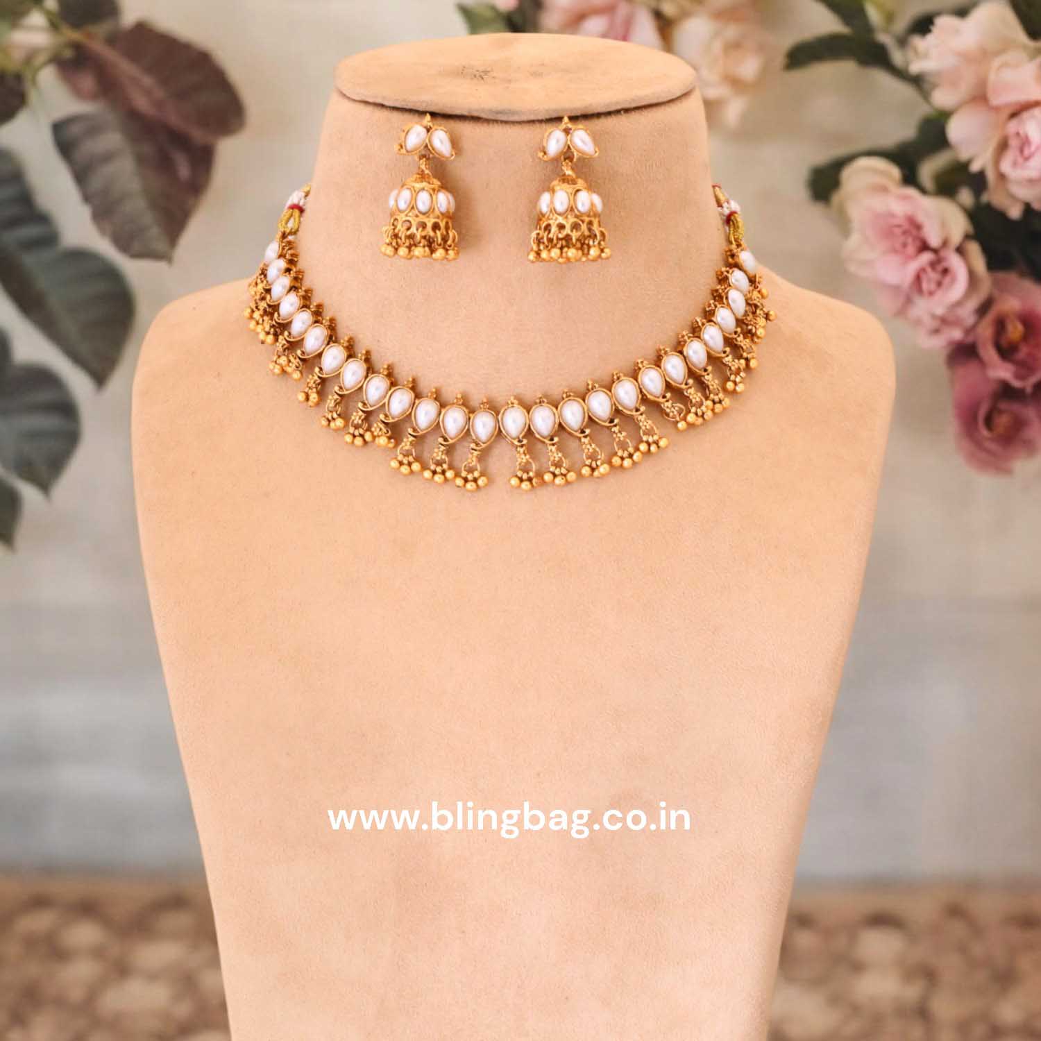 Golden Tarushi Antique Jewellery Set- New Arrival - Image 2