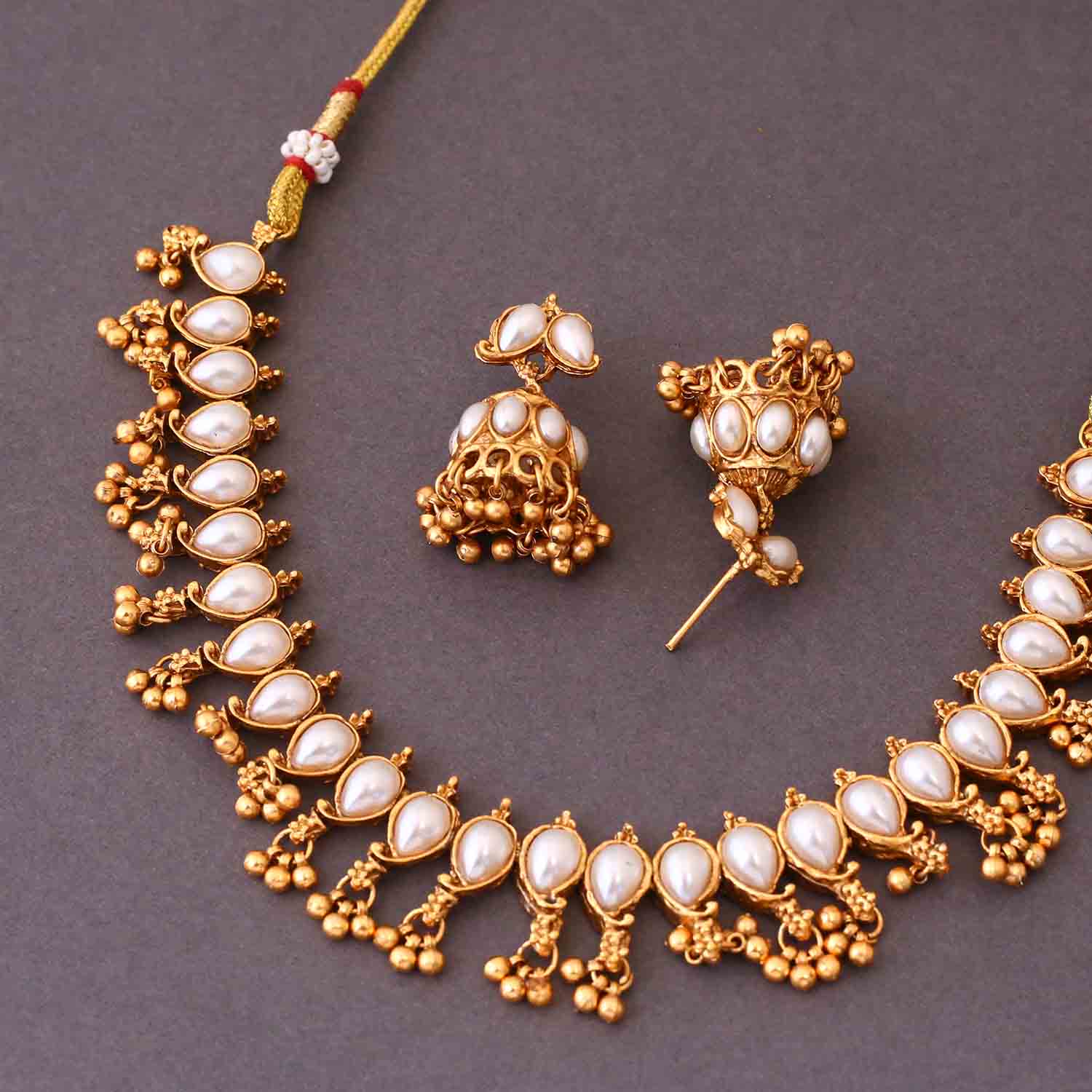 Golden Tarushi Antique Jewellery Set- New Arrival - Image 4