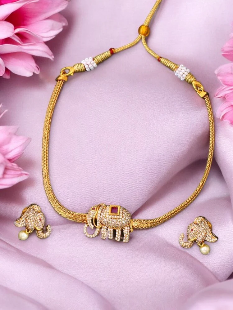 Golden Trilochana Temple Jewellery Set - New Arrival