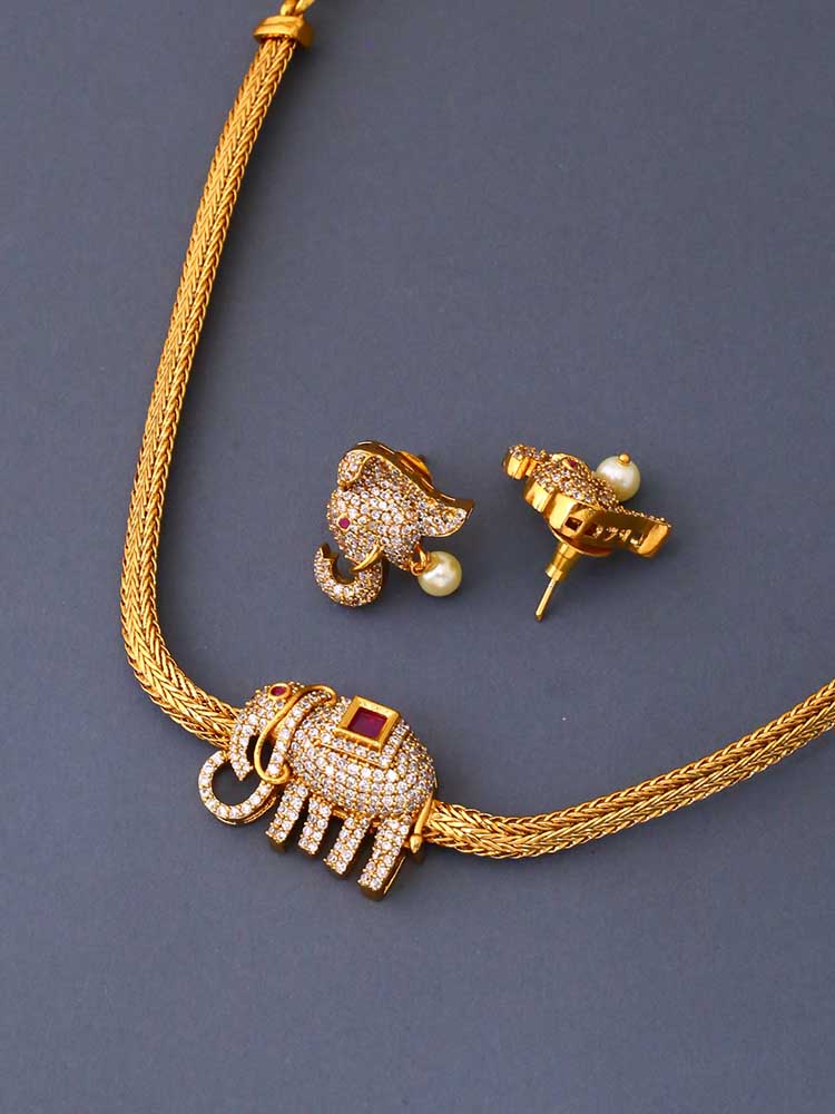Golden Trilochana Temple Jewellery Set - New Arrival - Image 4