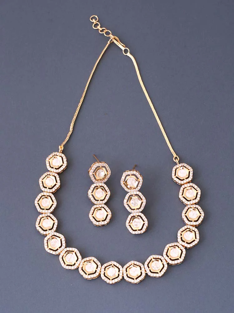 Golden Vena Zirconia Jewellery Set - Image 3