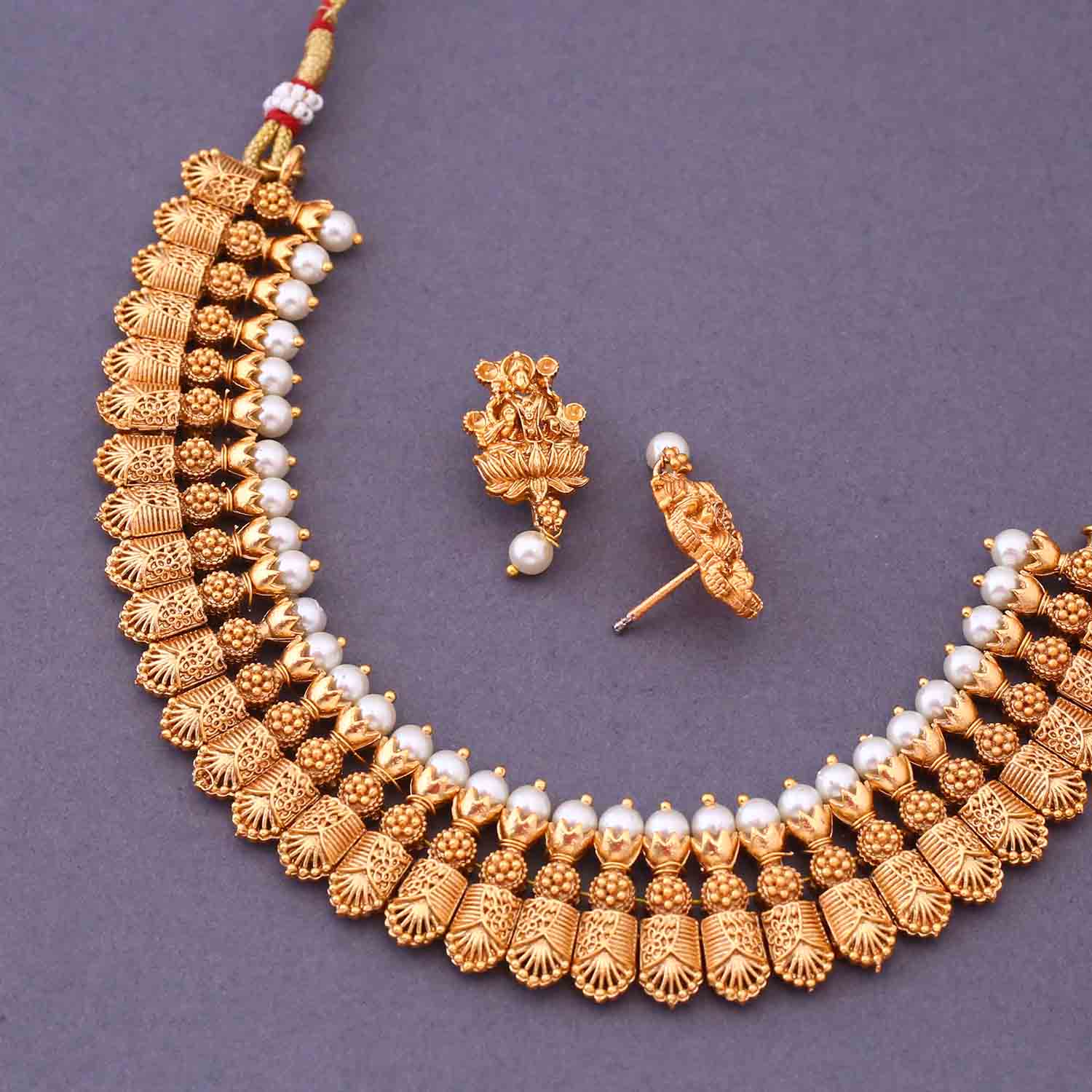 Golden Vikaan Temple Jewellery Set- New Arrival - Image 4