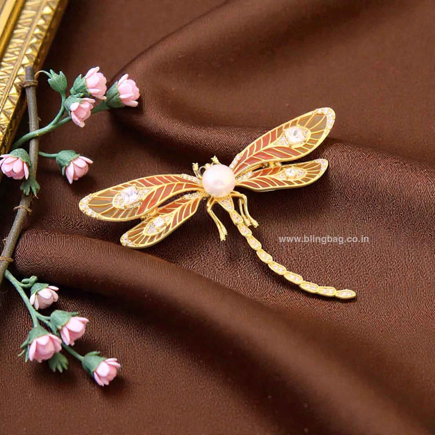 Golden Wisp Dragonfly Brooch - Image 2