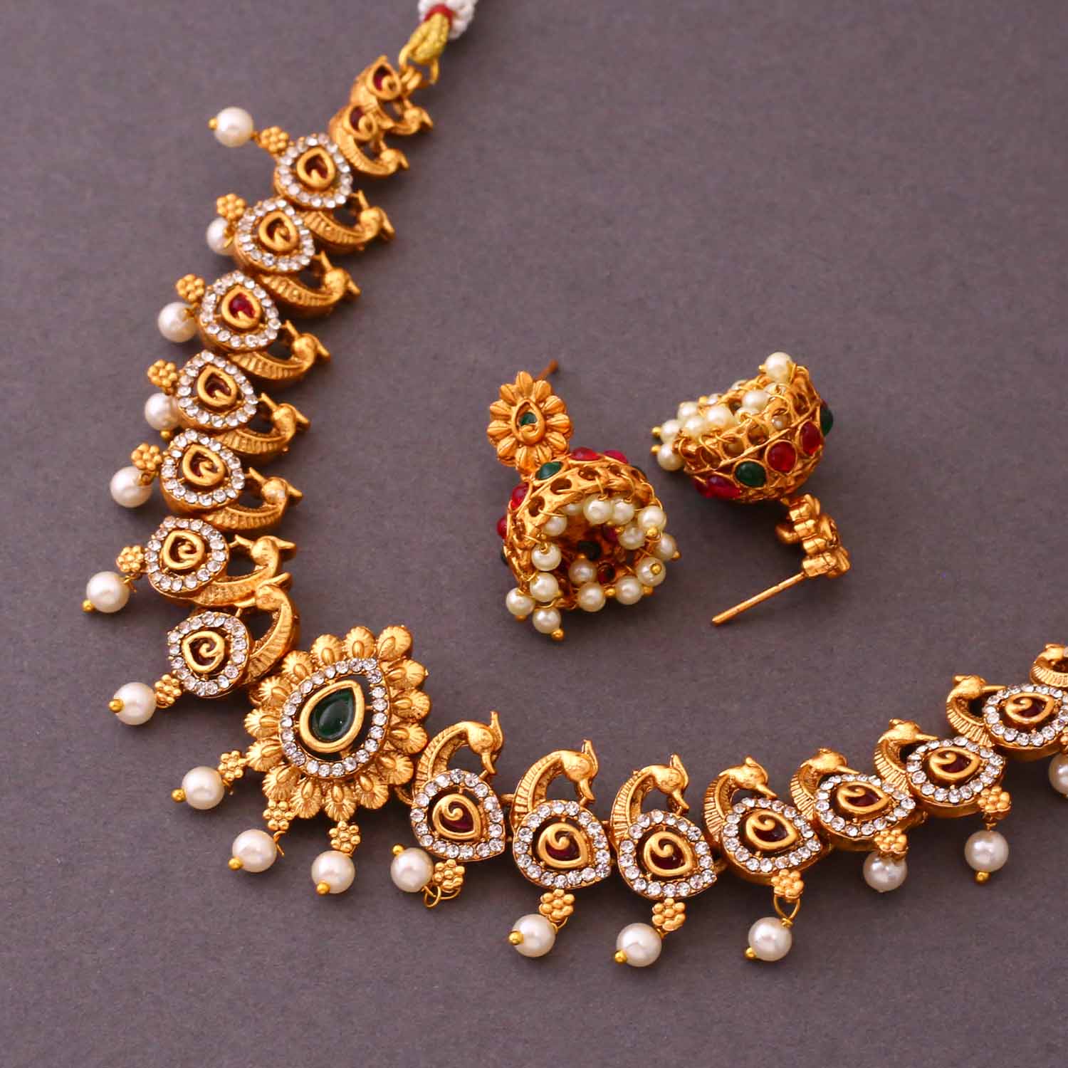 Golden Yukti Antique Jewellery Set - New Arrival - Image 4