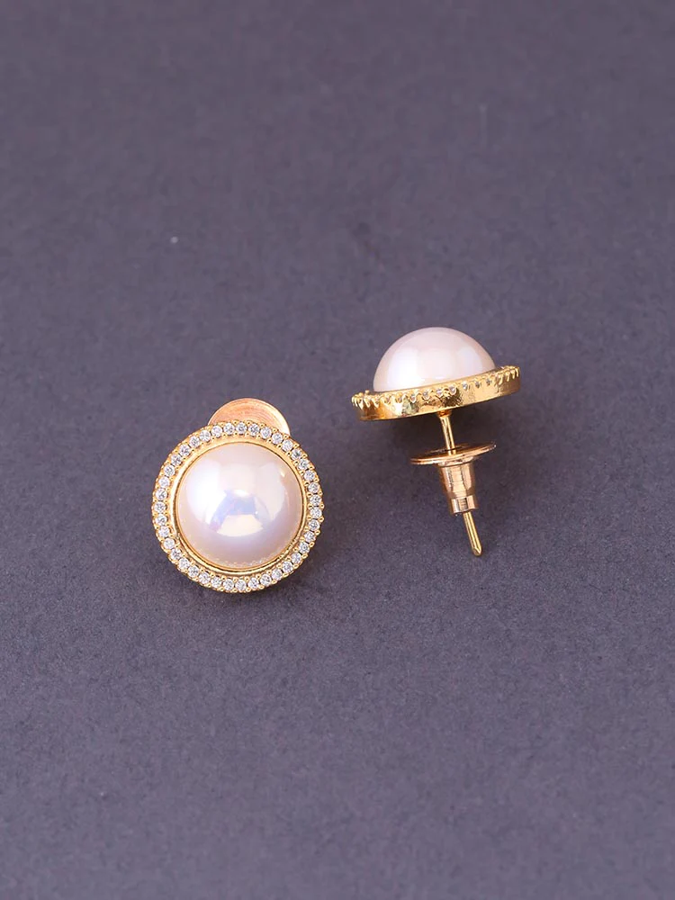 Golden Zera Zirconia Studs - Image 4