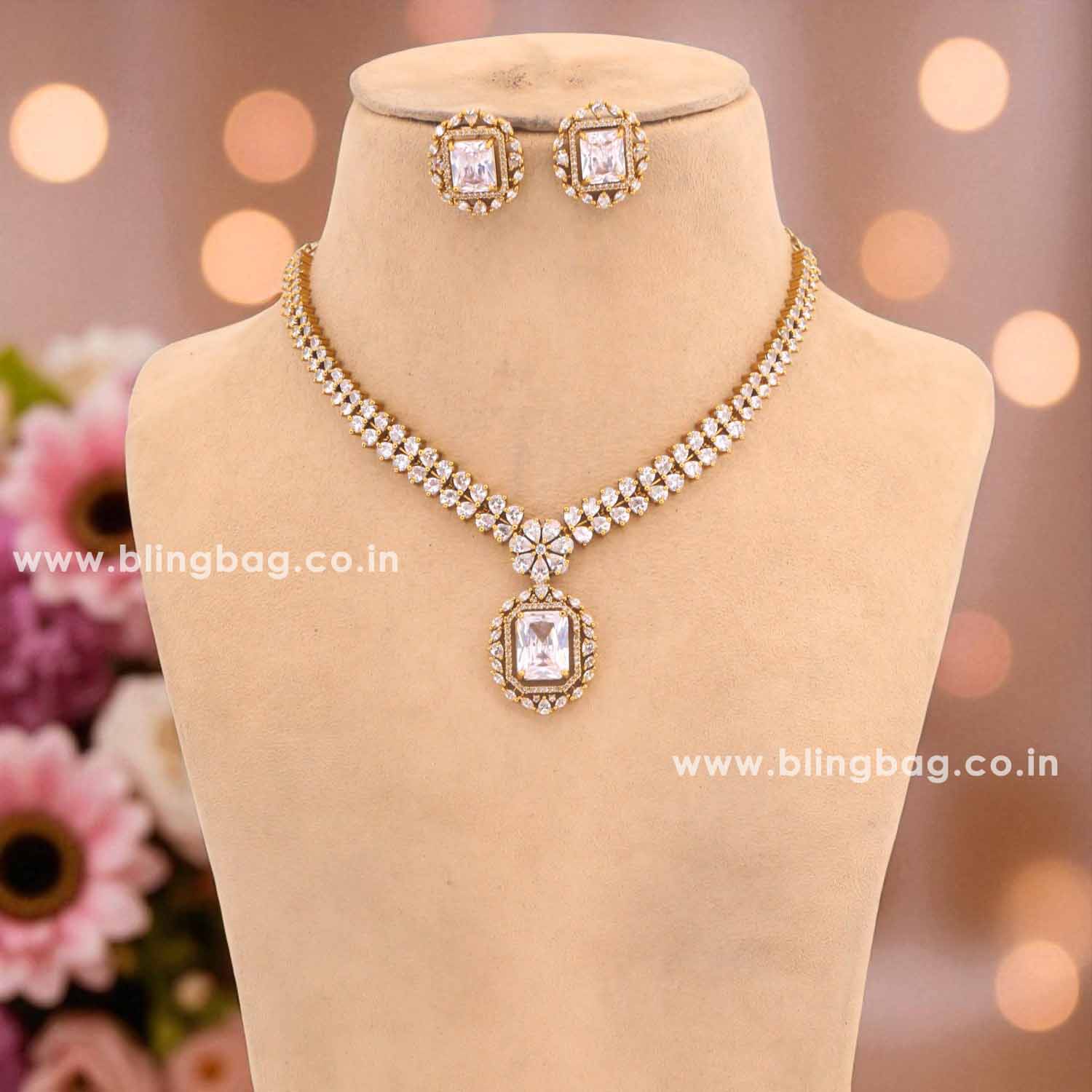 Golden Zevid Victorian Jewellery Set - New Arrival - Image 2