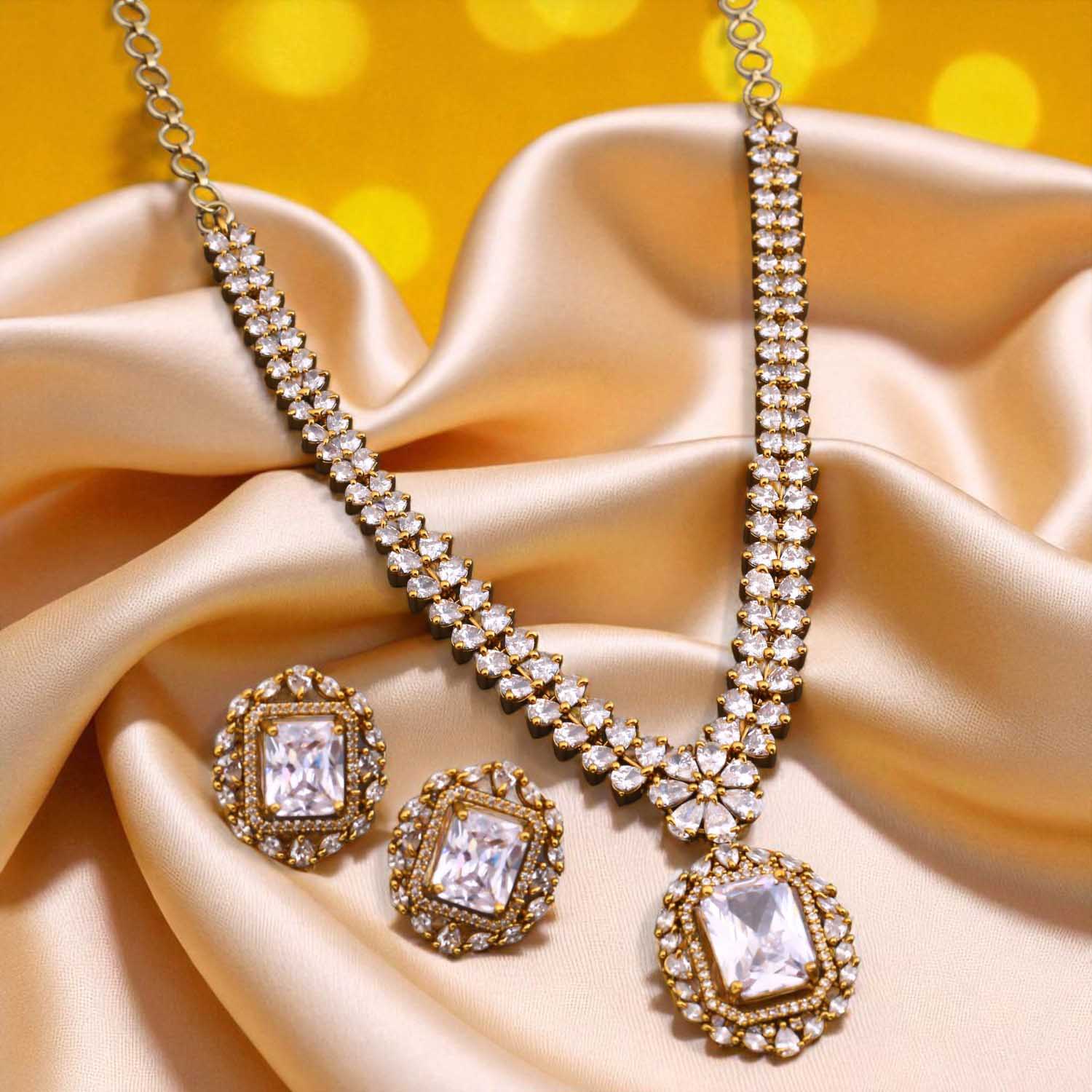 Golden Zevid Victorian Jewellery Set - New Arrival - Image 3
