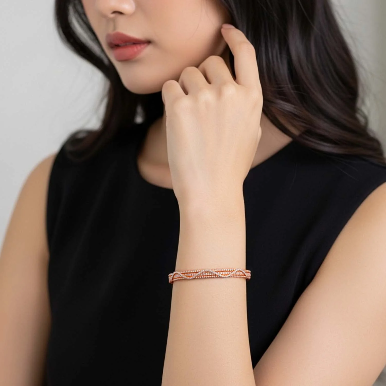 Rose Gold Zoni Zirconia Bracelet - Image 2