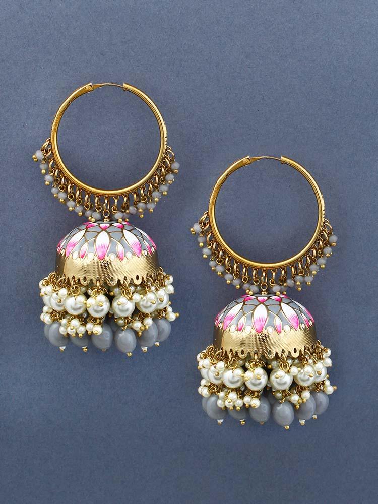Grey Rajamani Jhumkis - Image 3
