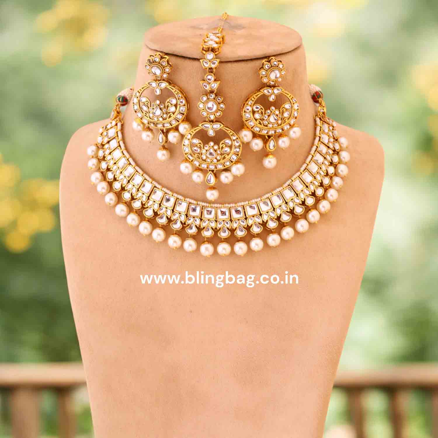 Ivory Aaria Kundan Jewellery Set - Image 2