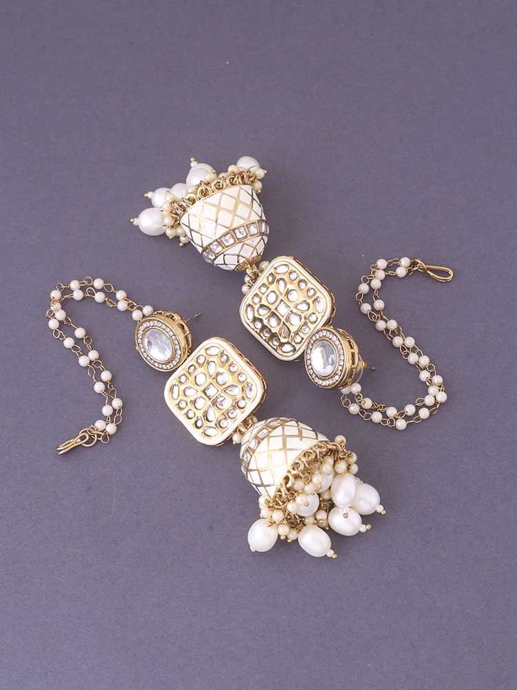 Ivory Aditi Sahara Jhumkis - Image 3