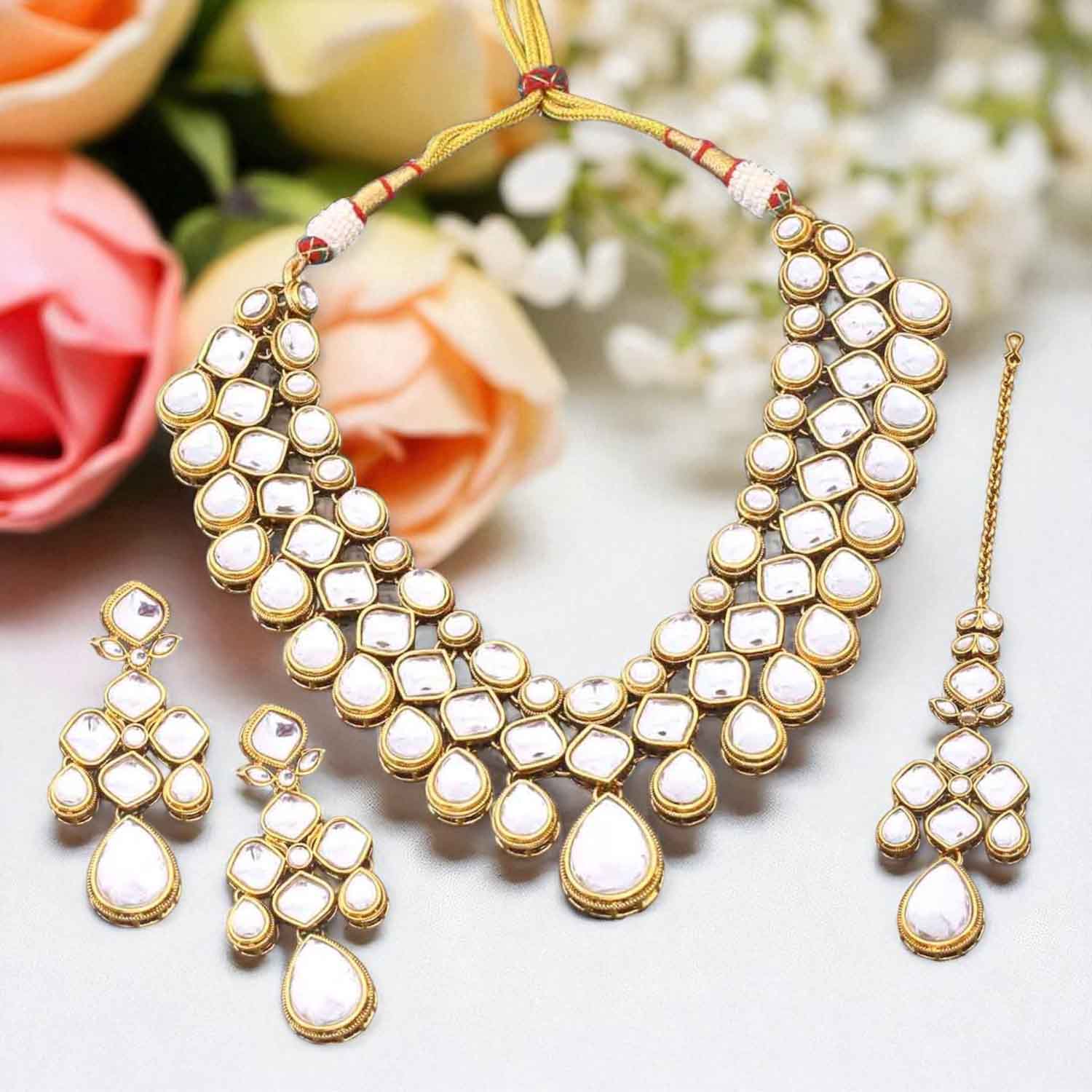 Ivory Ahlami Kundan Jewellery Set - Image 2