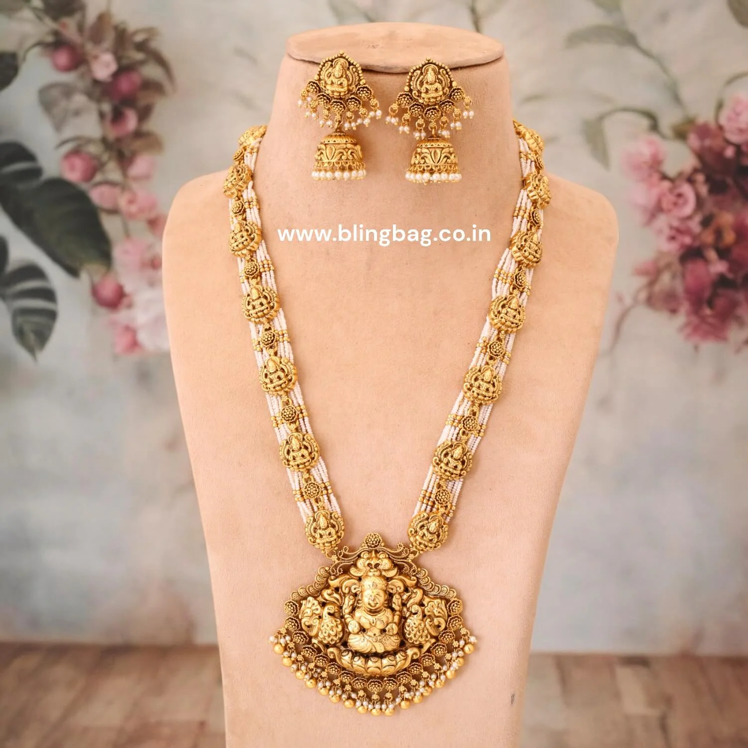 Ivory Ambalika Temple Jewellery Set- New Arrival - Image 2