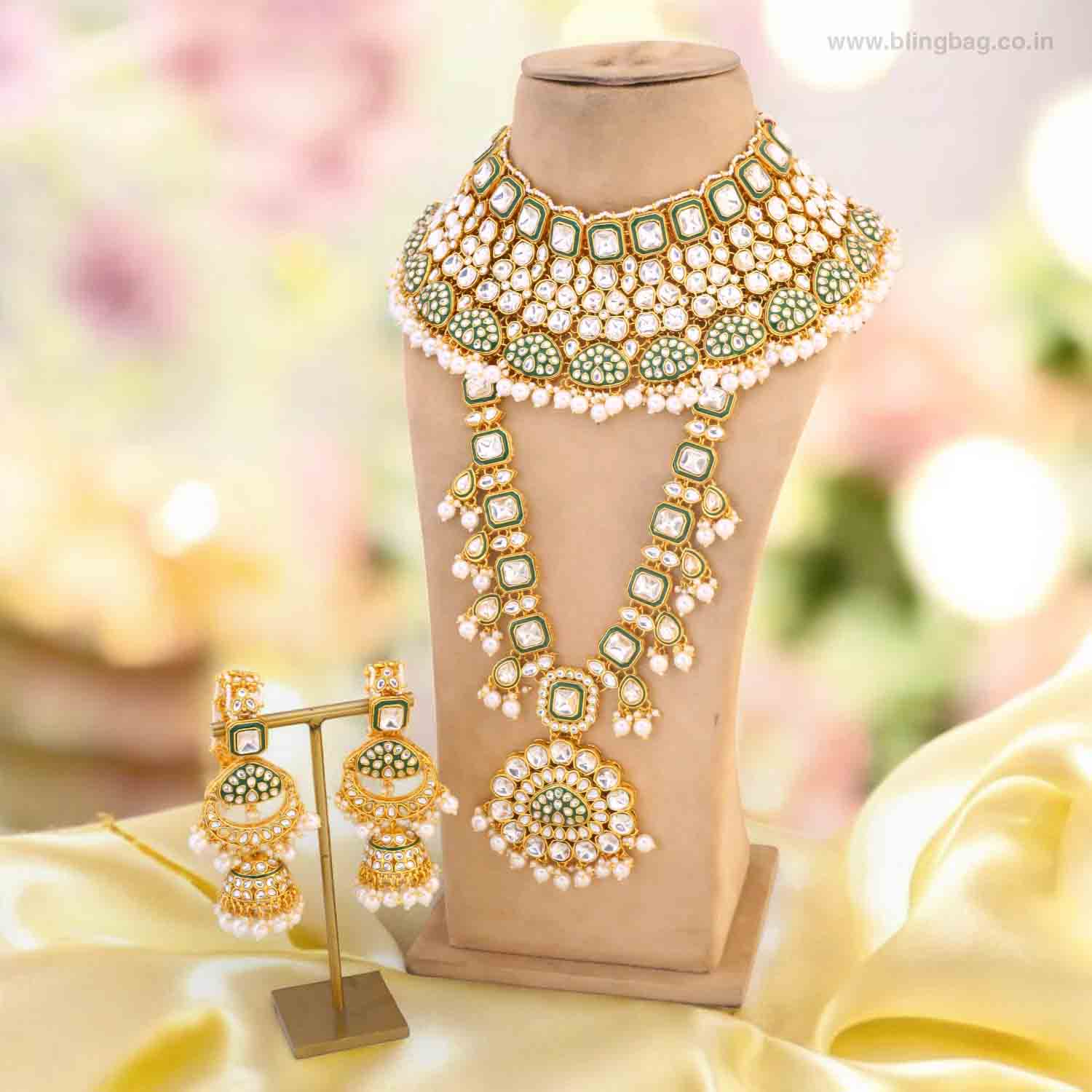 Ivory Amruti Kundan Bridal Jewellery Set - Image 2