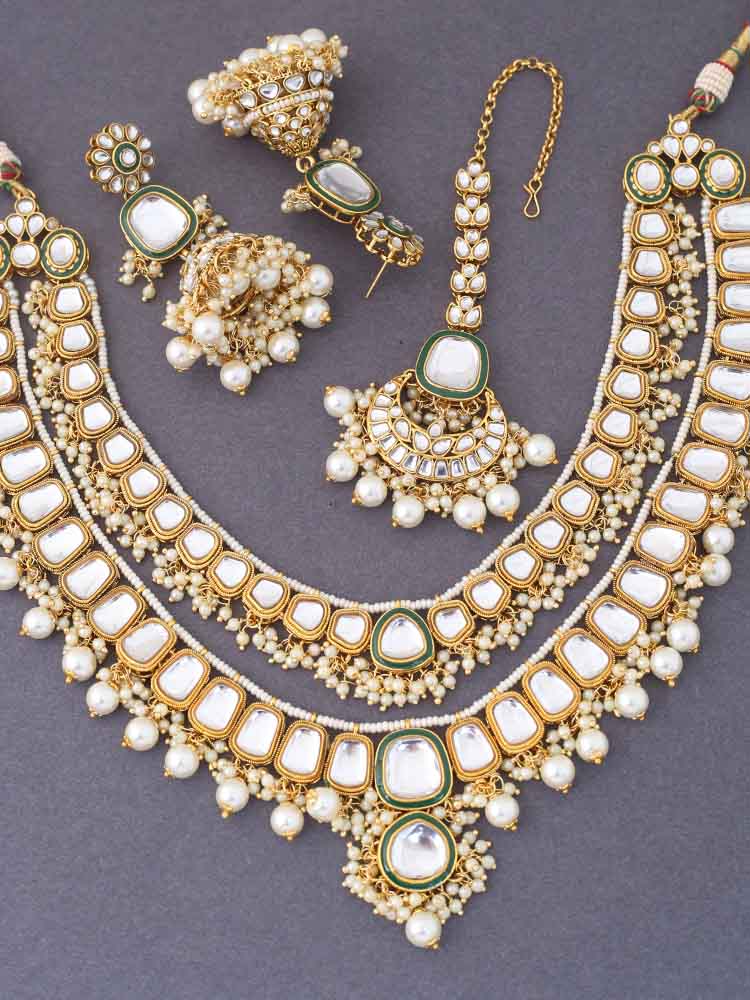 Ivory Archisha Kundan Jewellery Set - Image 4