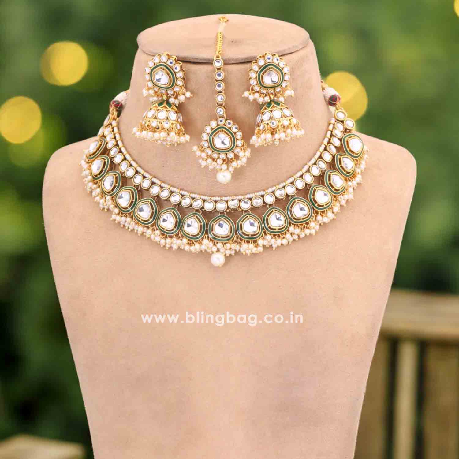 Ivory Arohi Kundan Jewellery Set - Image 2