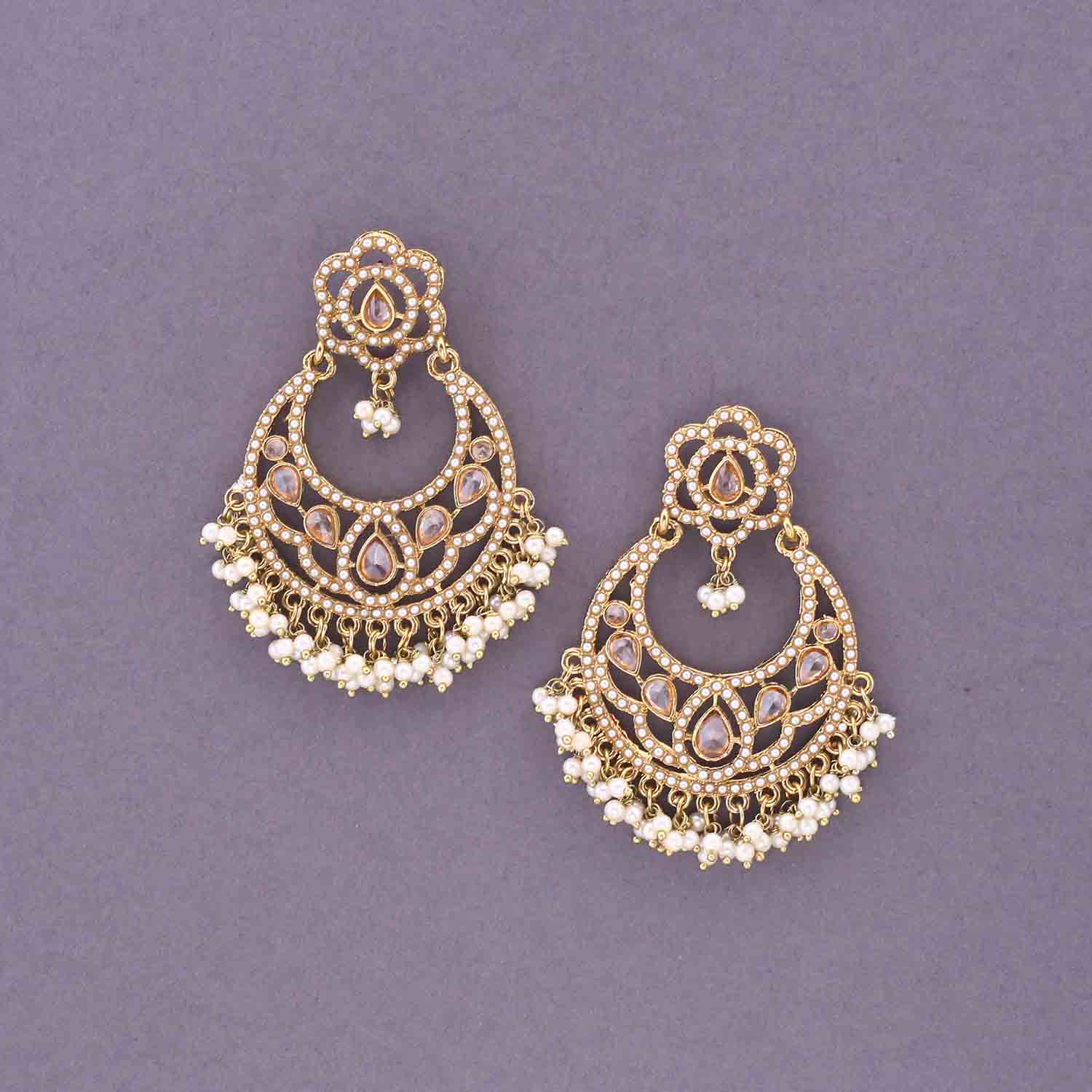 Ivory Chaandni Punjabi Chandbalis - Image 2