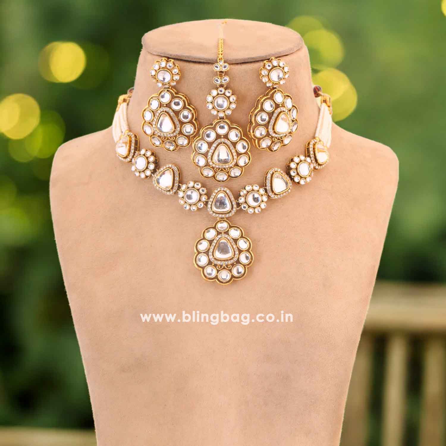 Ivory Dhivyashi Kundan Jewellery Set - Image 2