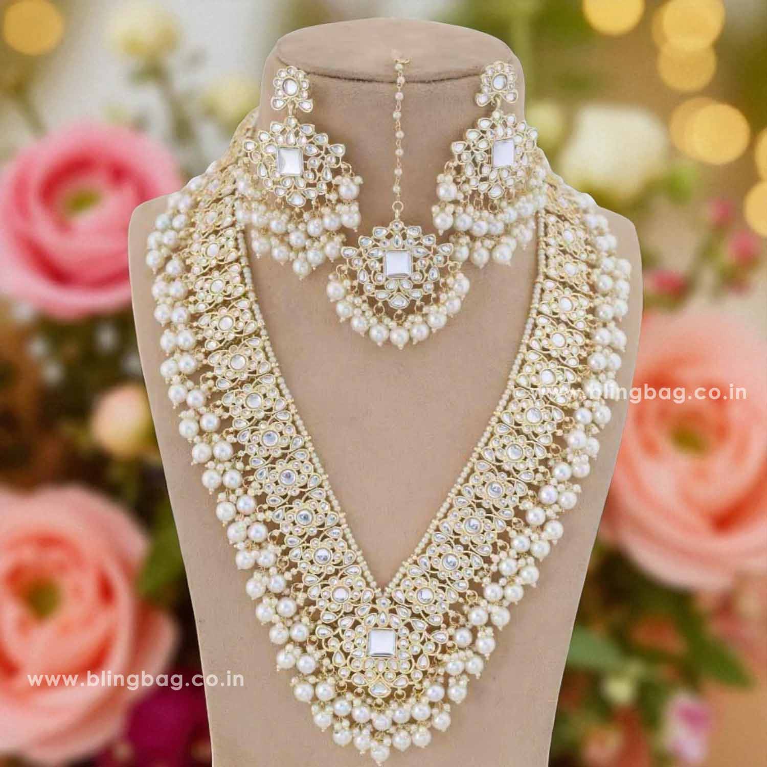 Ivory Gracia Kundan Jewellery Set - Image 2