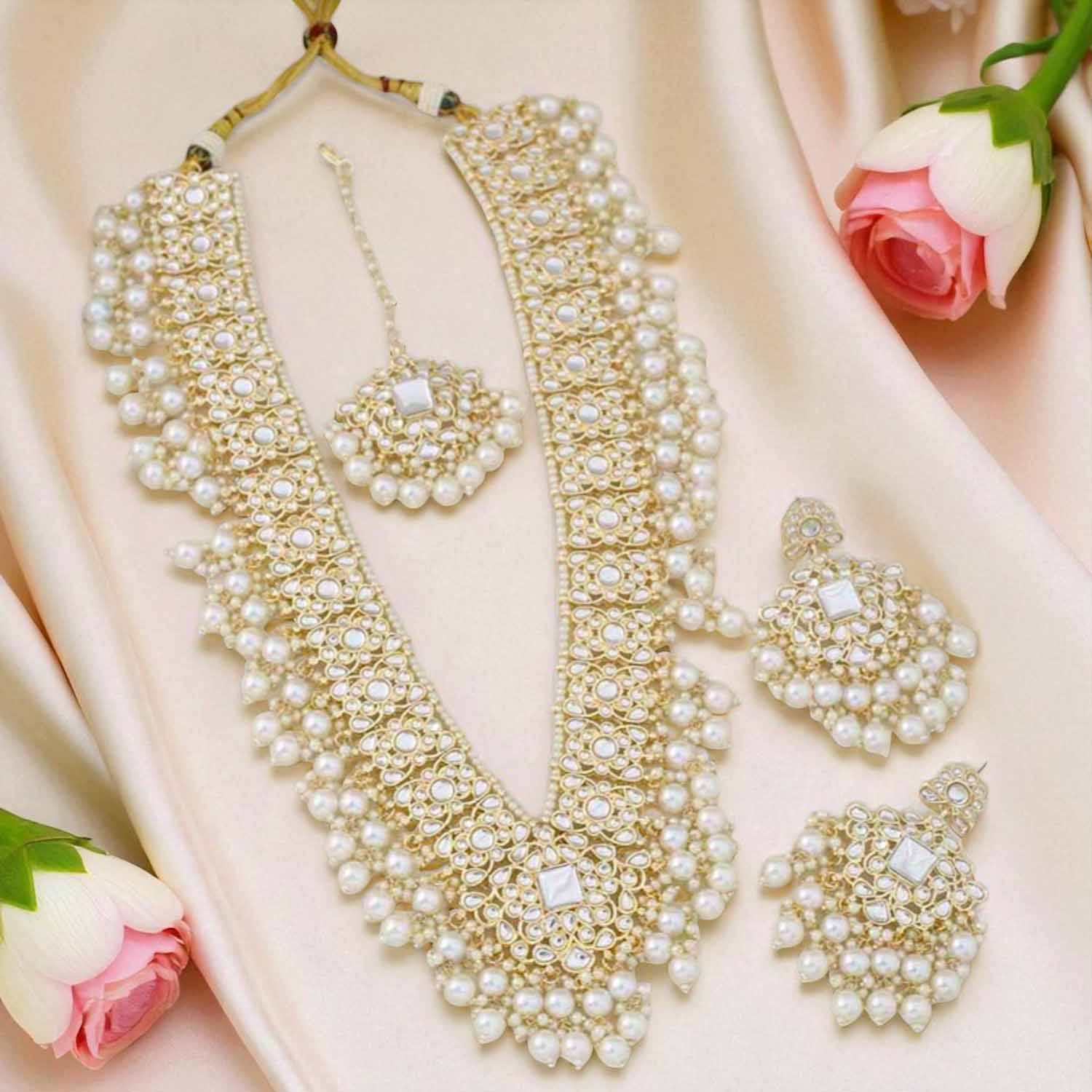 Ivory Gracia Kundan Jewellery Set - Image 3
