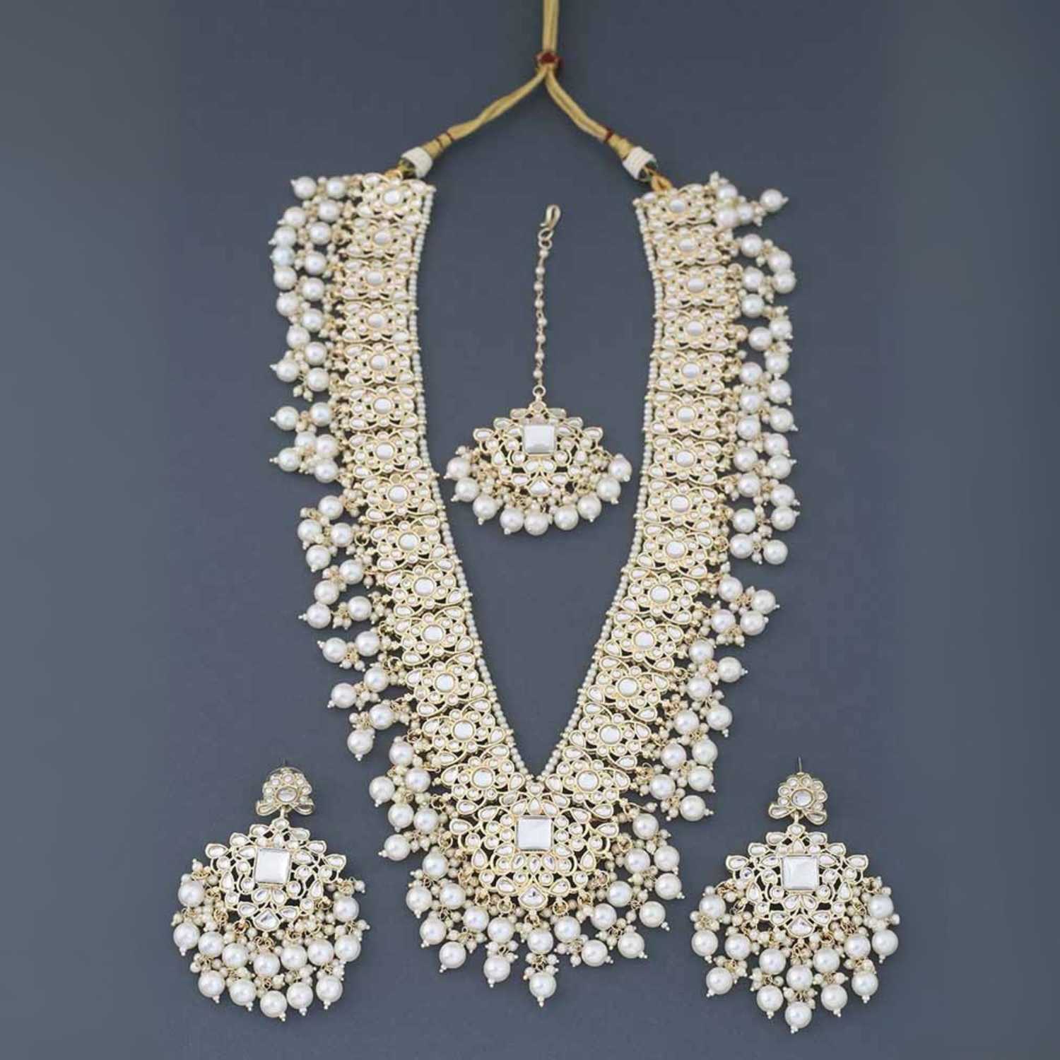 Ivory Gracia Kundan Jewellery Set - Image 4