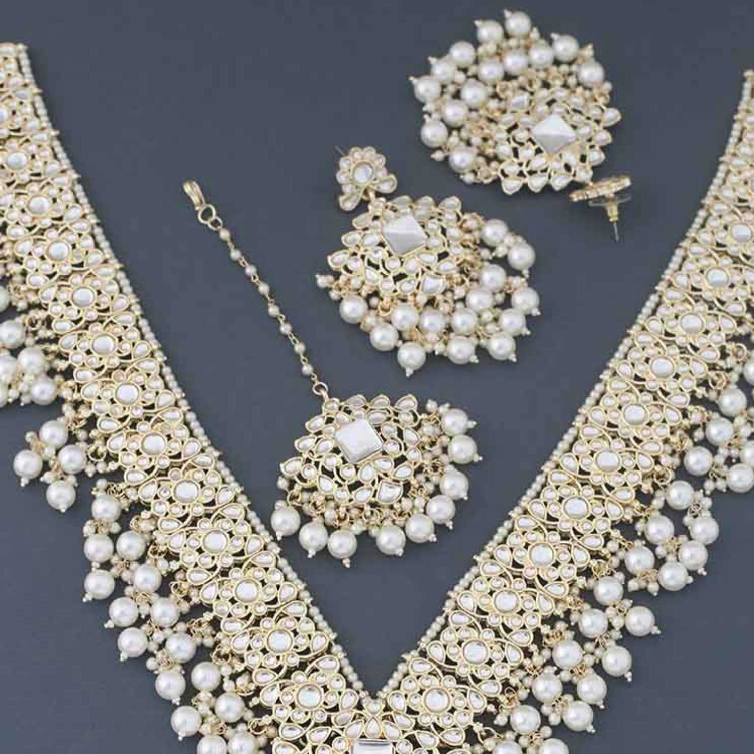 Ivory Gracia Kundan Jewellery Set - Image 5
