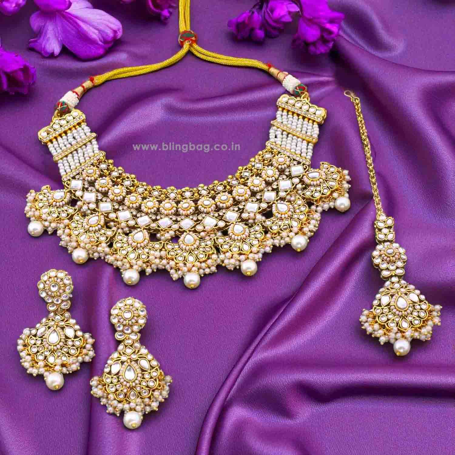 Ivory Kalyaani Kundan Jewellery Set - Image 2