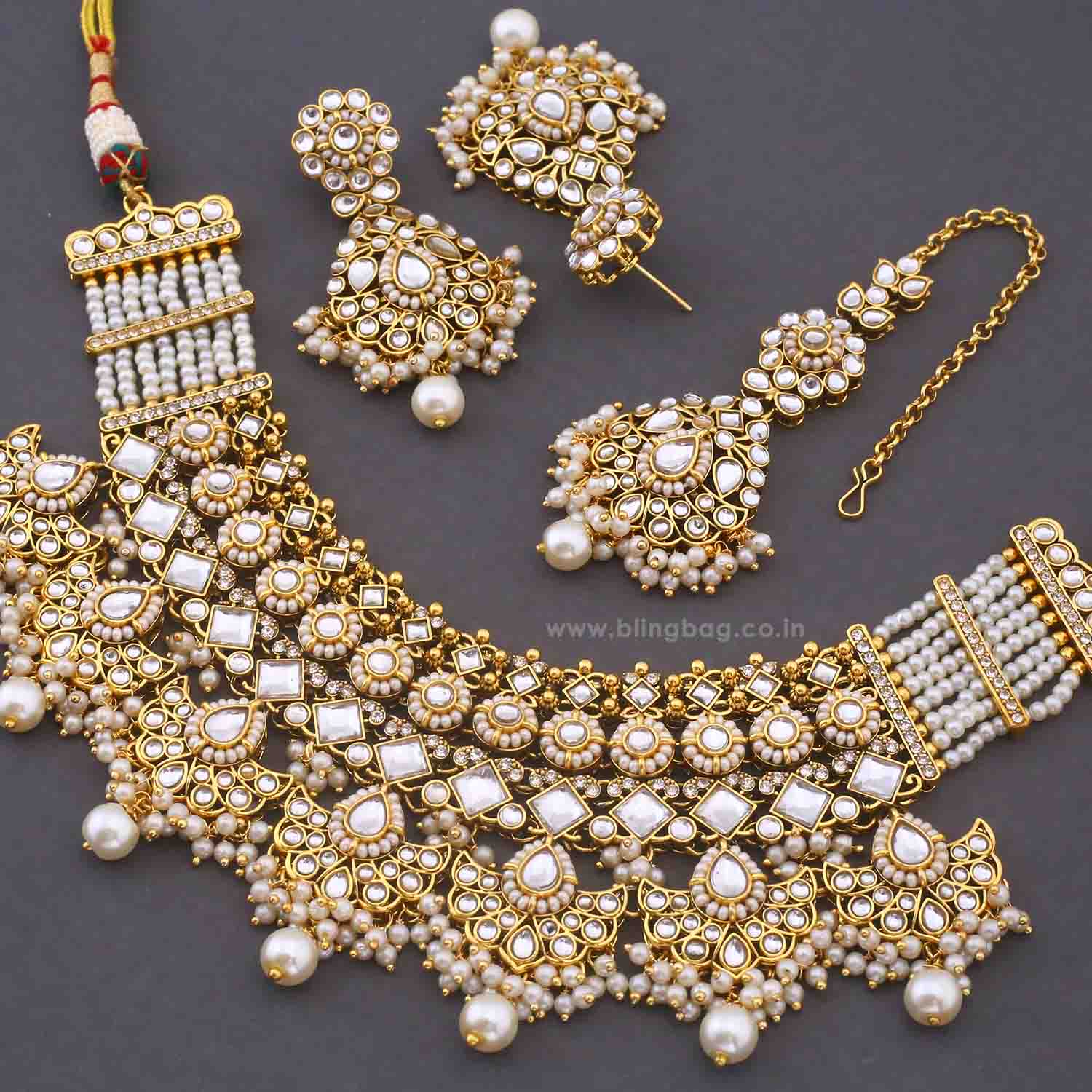 Ivory Kalyaani Kundan Jewellery Set - Image 5