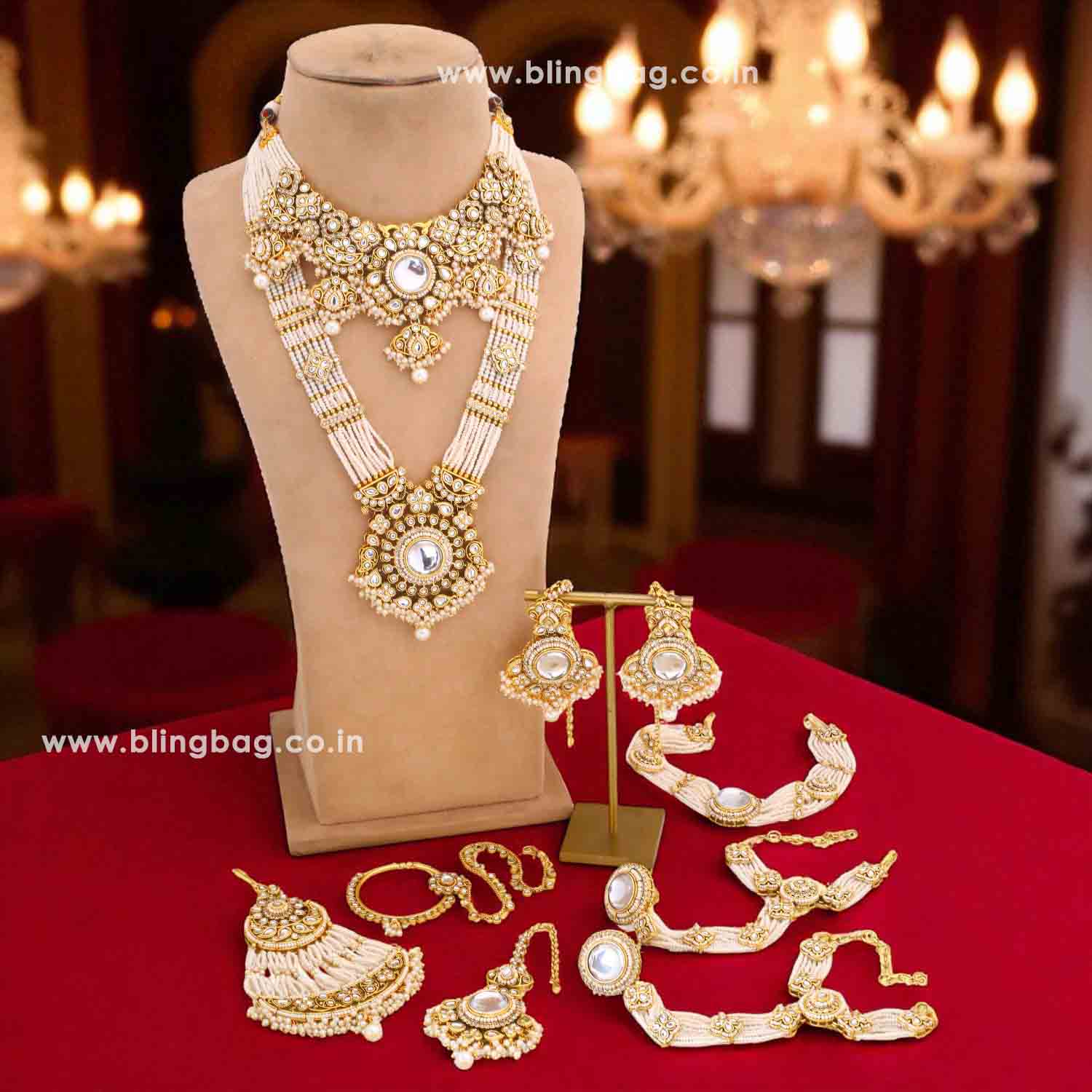Ivory Kshirja Kundan Bridal Jewellery Set - Image 2