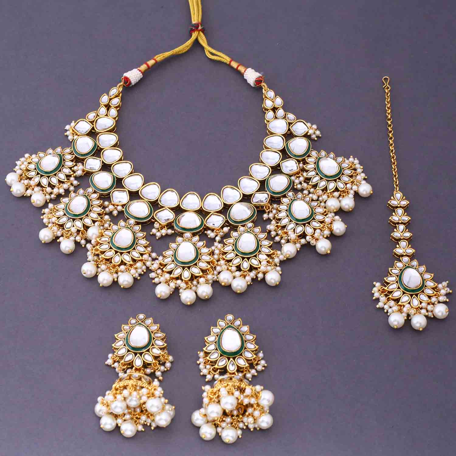 Ivory Maanvita Kundan Jewellery Set - Image 4