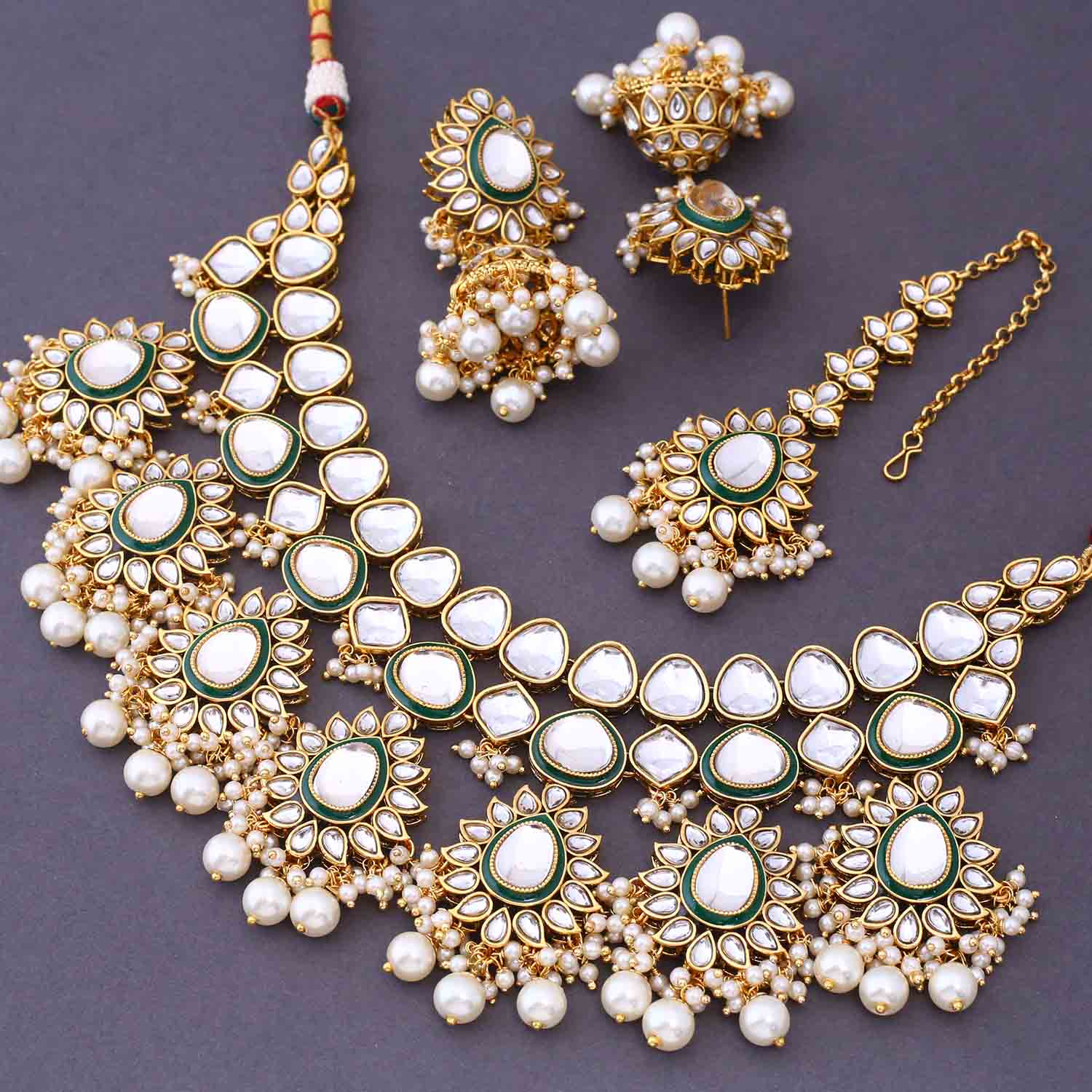 Ivory Maanvita Kundan Jewellery Set - Image 5