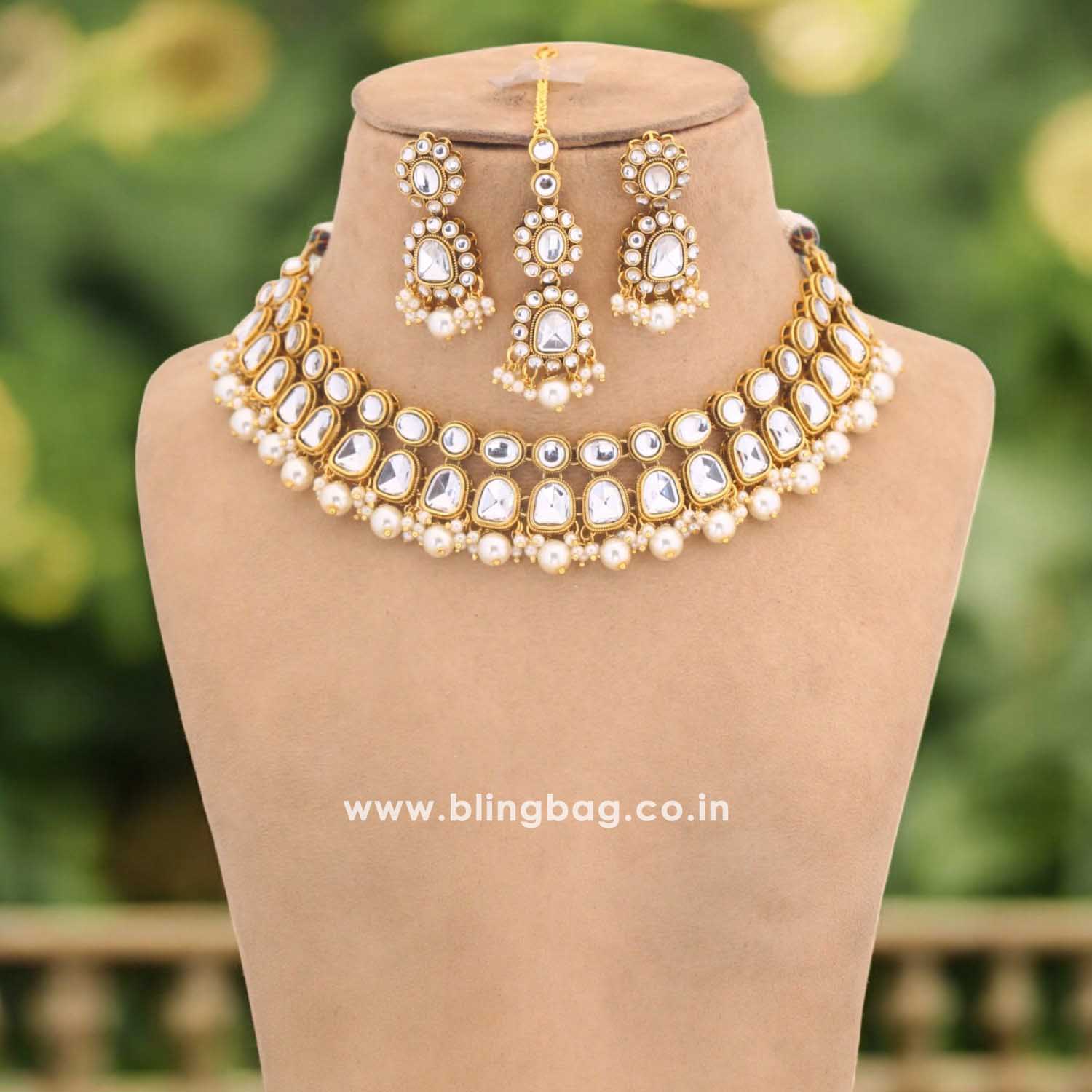 Ivory Nagima Kundan Jewellery Set - Image 2