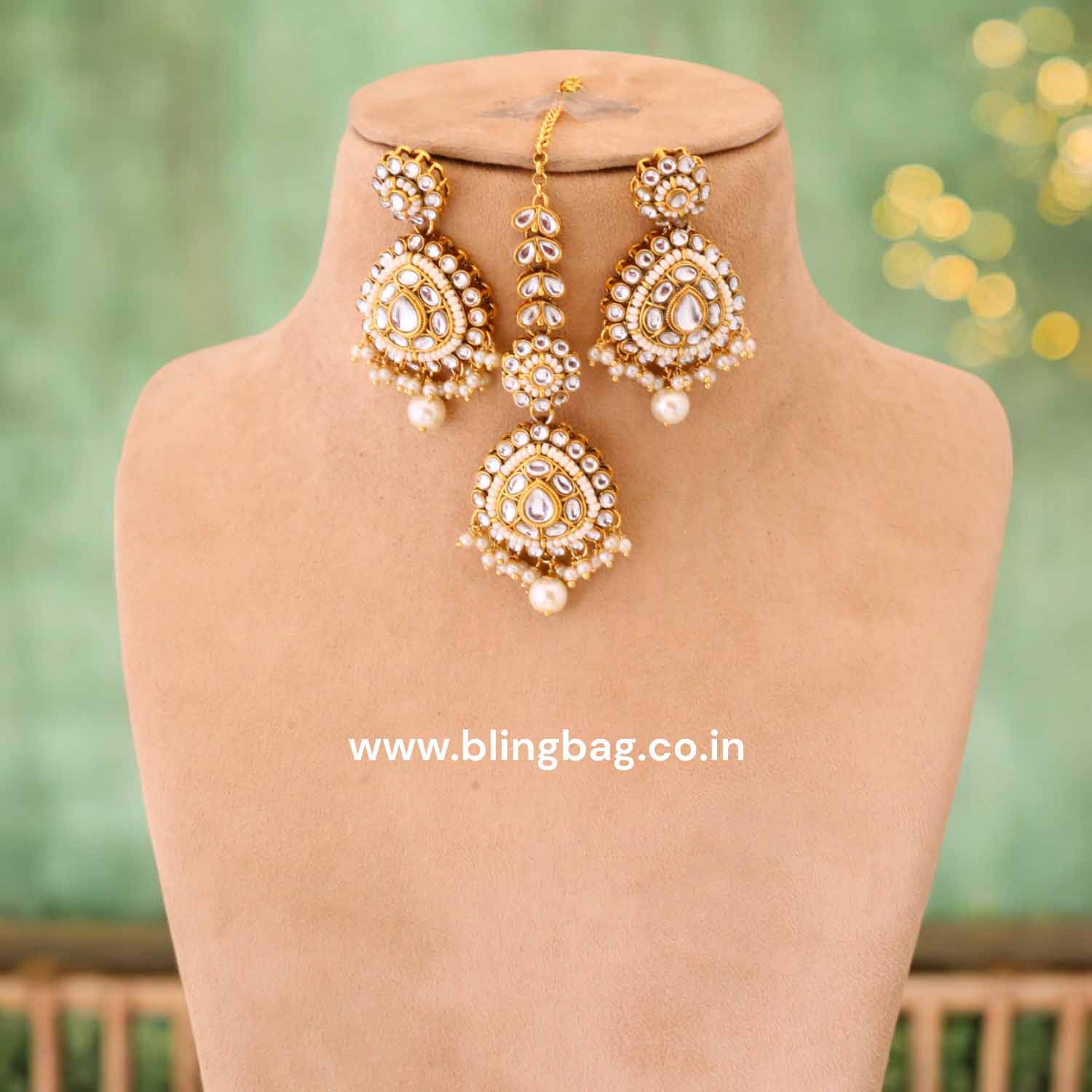 Ivory Nayra Kundan Jewellery Set - Image 3