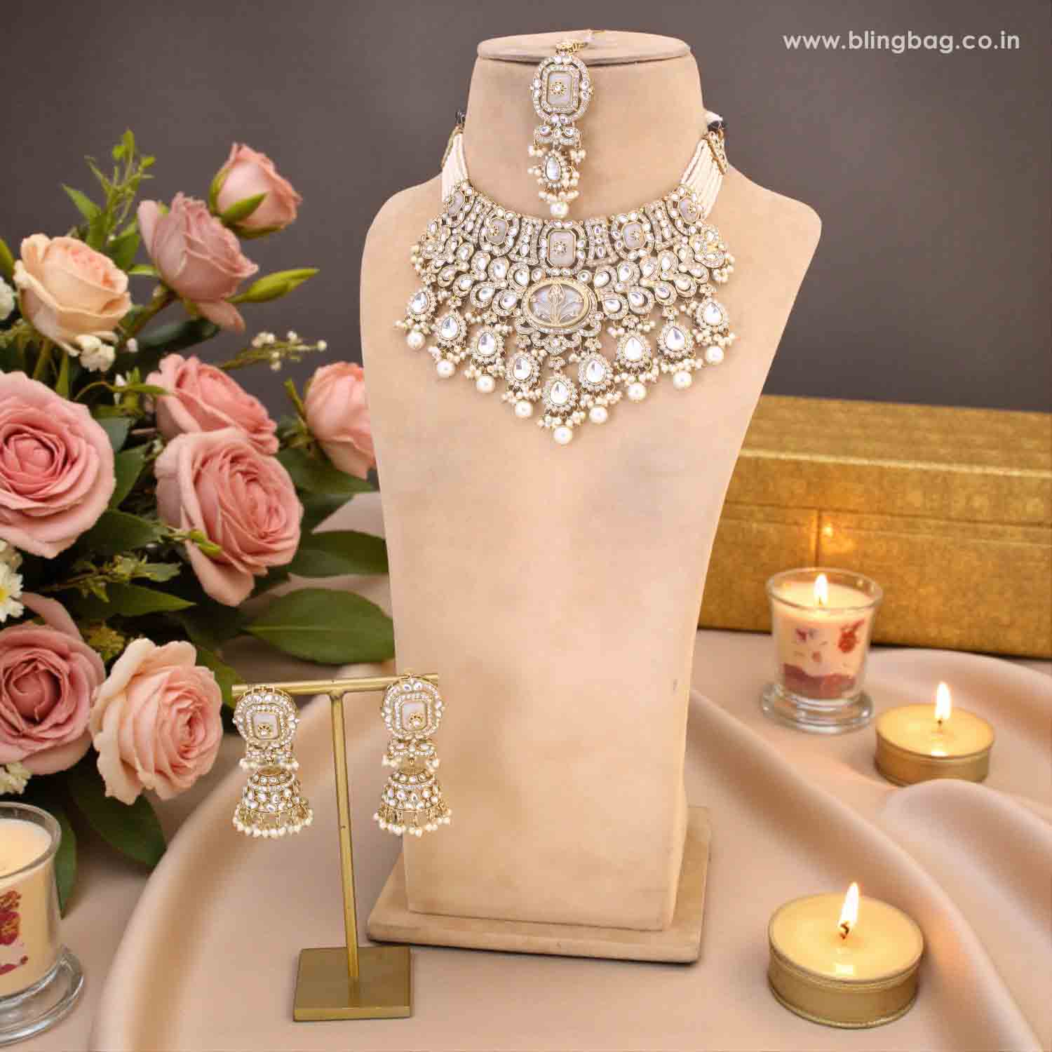 Ivory Parineeta Bridal Jewellery Set - Image 2