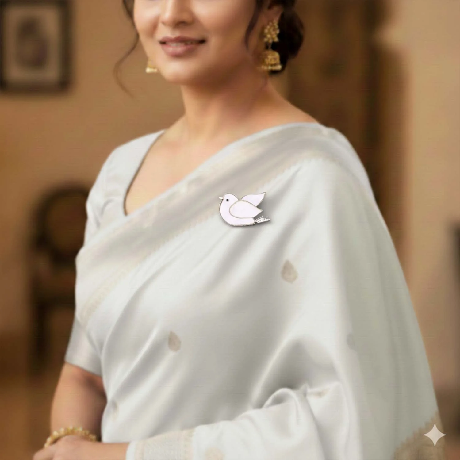 Ivory Pearly Brooch