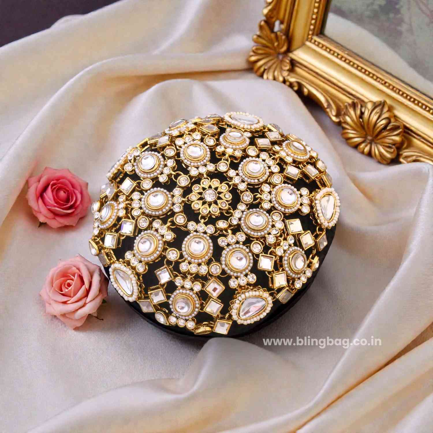 Ivory Pihusha Kundan Hair Bun Cage - Image 2